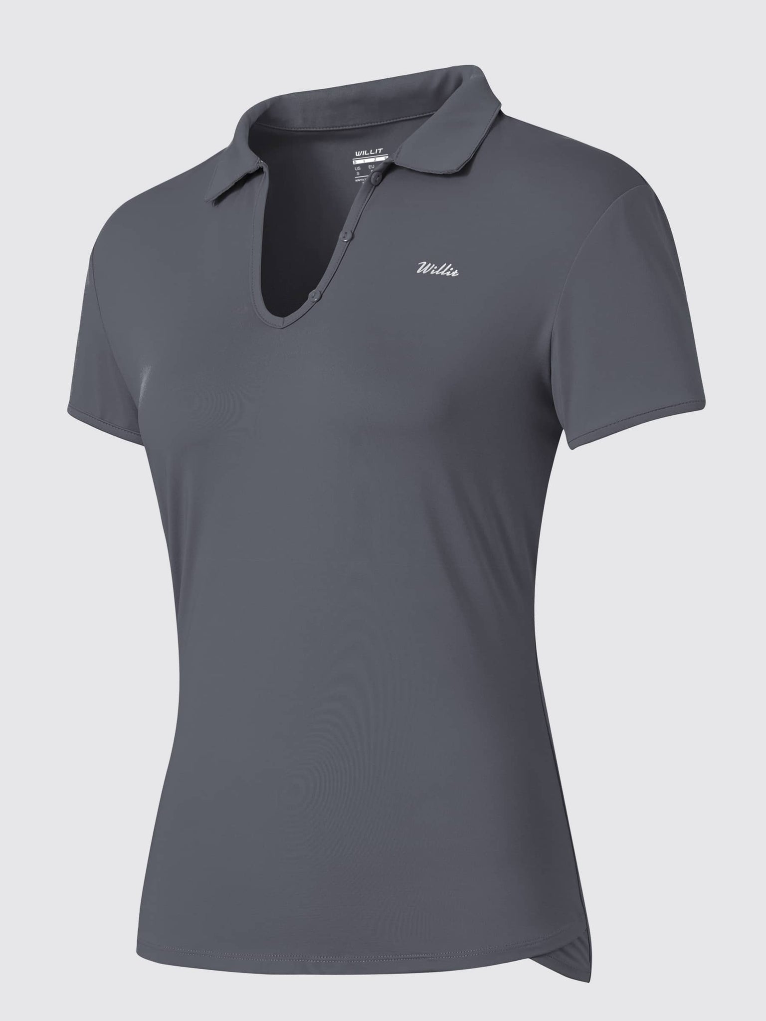 Willit Women's Golf Polo Short Sleeve Shirts_Gray2