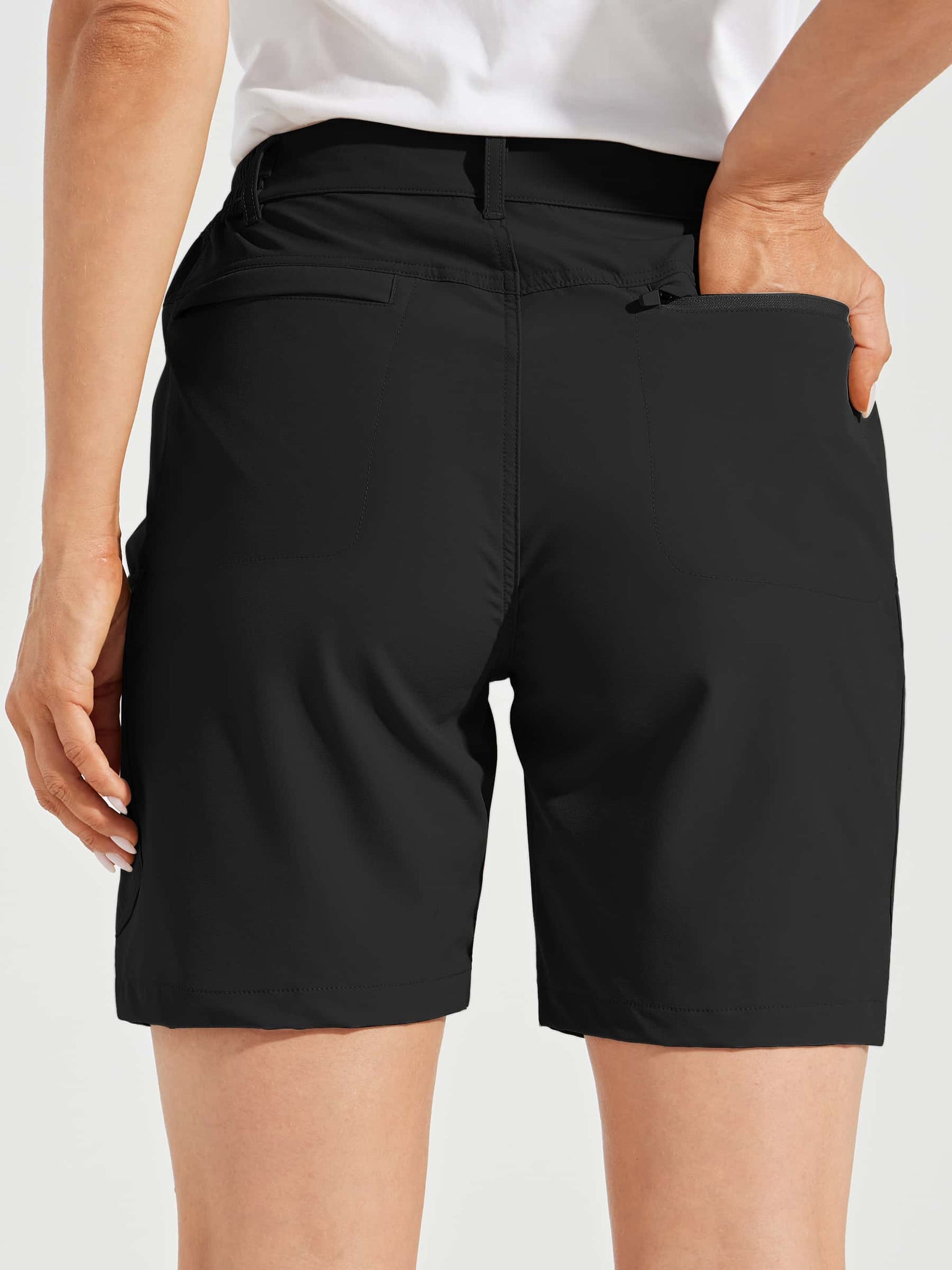 Willit Women's Hiking Cargo Shorts_Black3