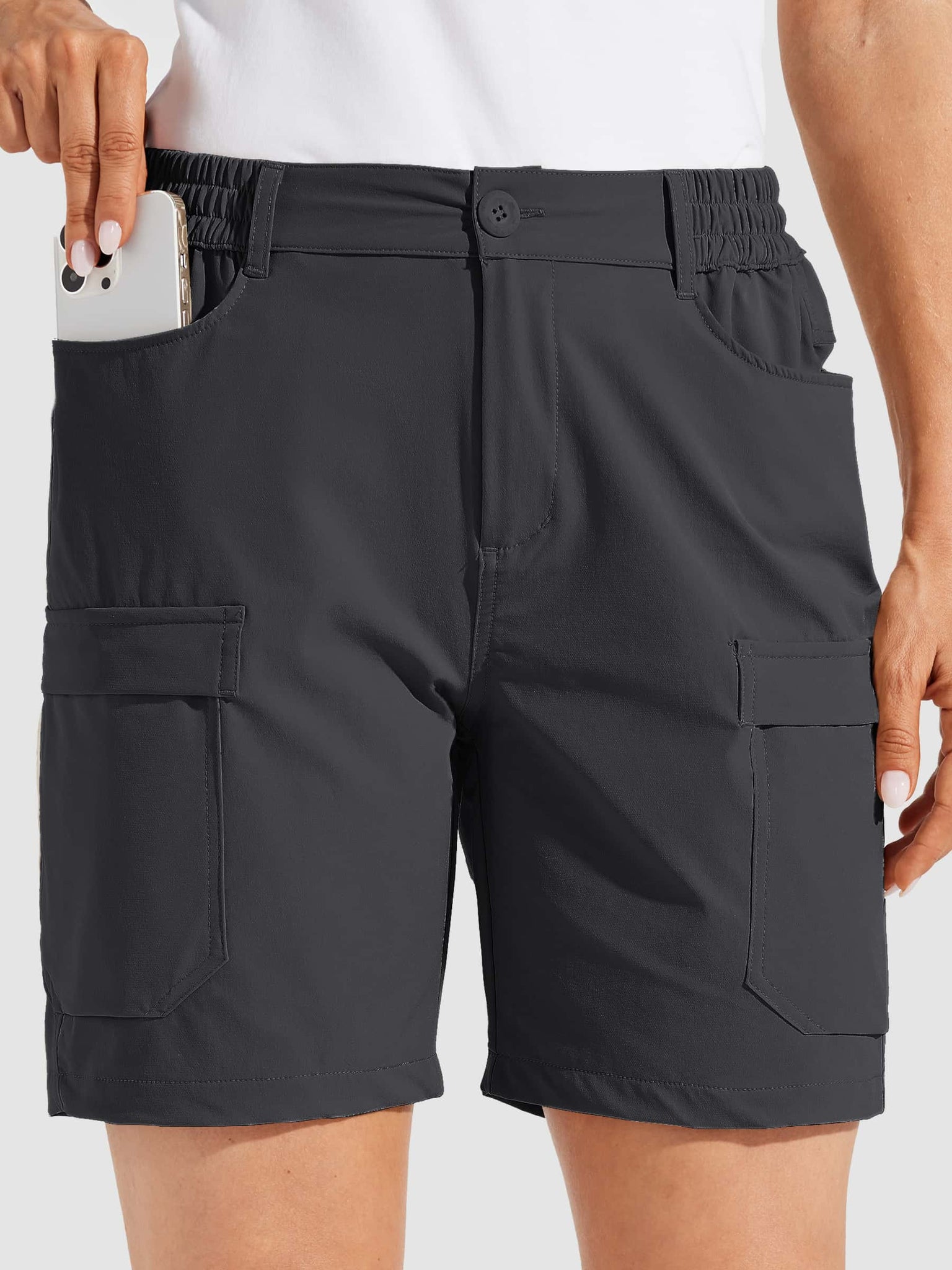 Willit Women's Hiking Cargo Shorts_DeepGray1