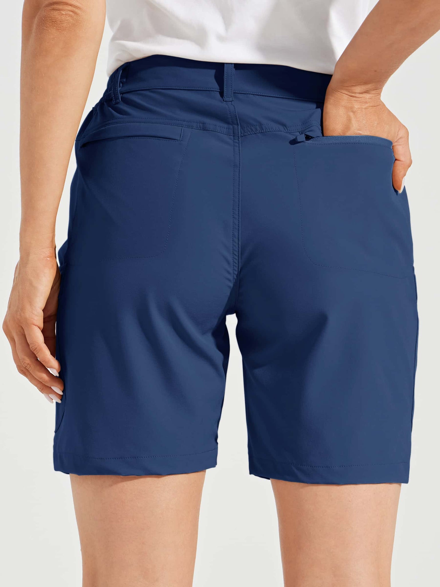 Willit Women's Hiking Cargo Shorts_Navy3