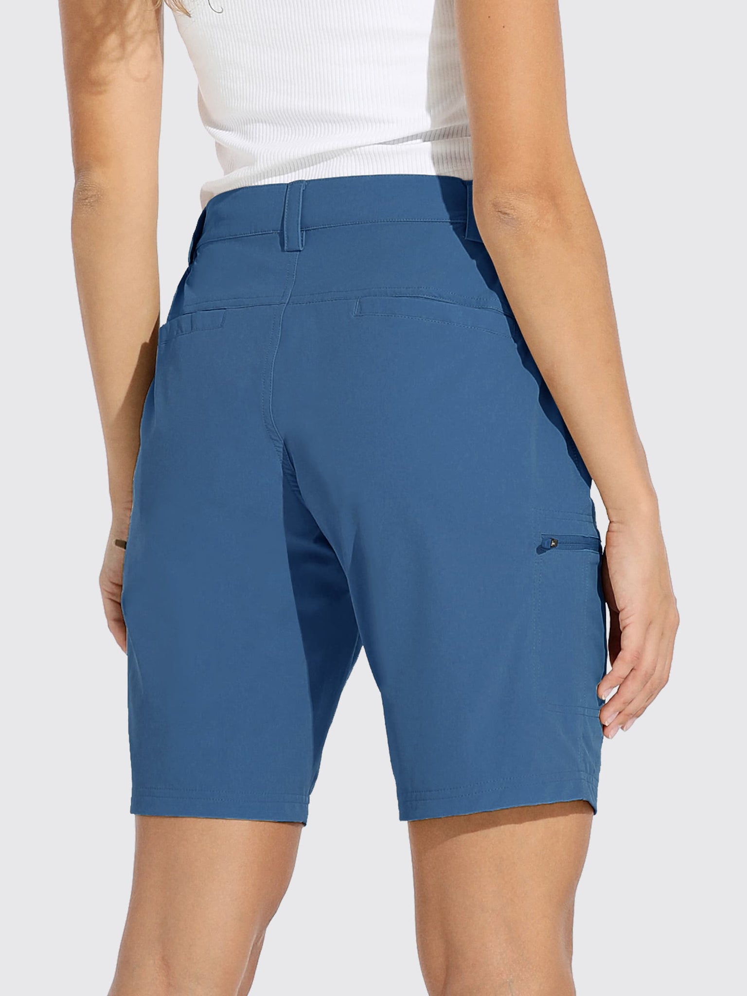 Women's Outdoor Cargo Shorts 10 Inseam_Blue2