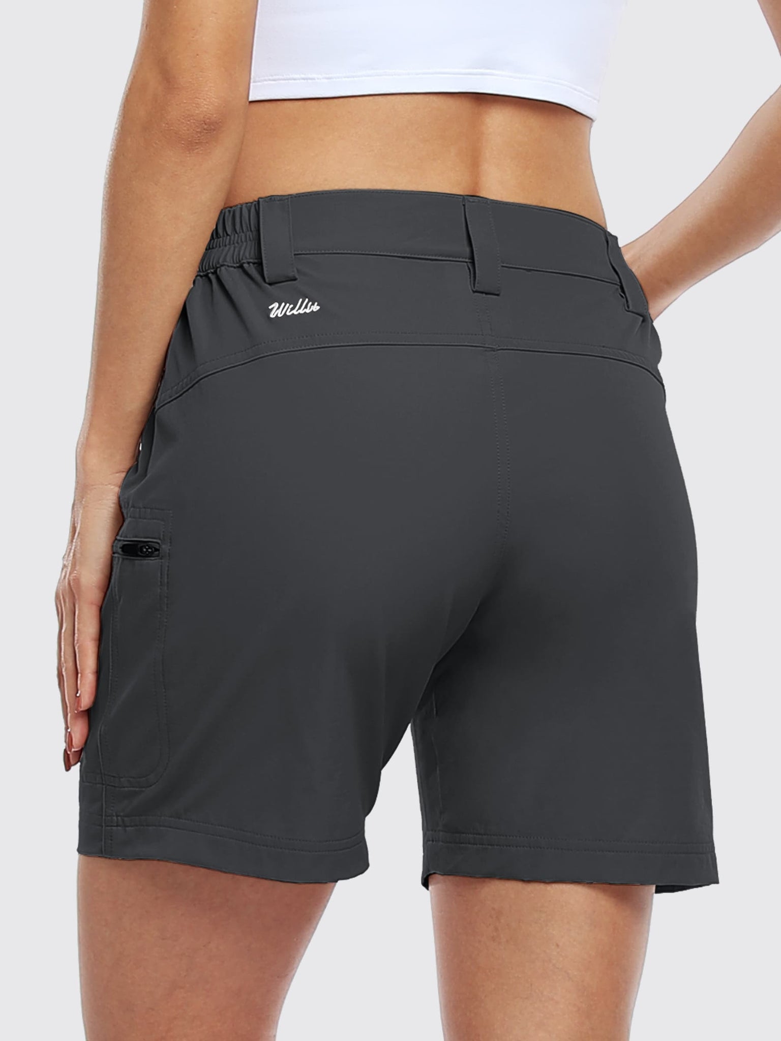 Willit Women's Outdoor Cargo Shorts 6 Inseam_DeepGray_model5