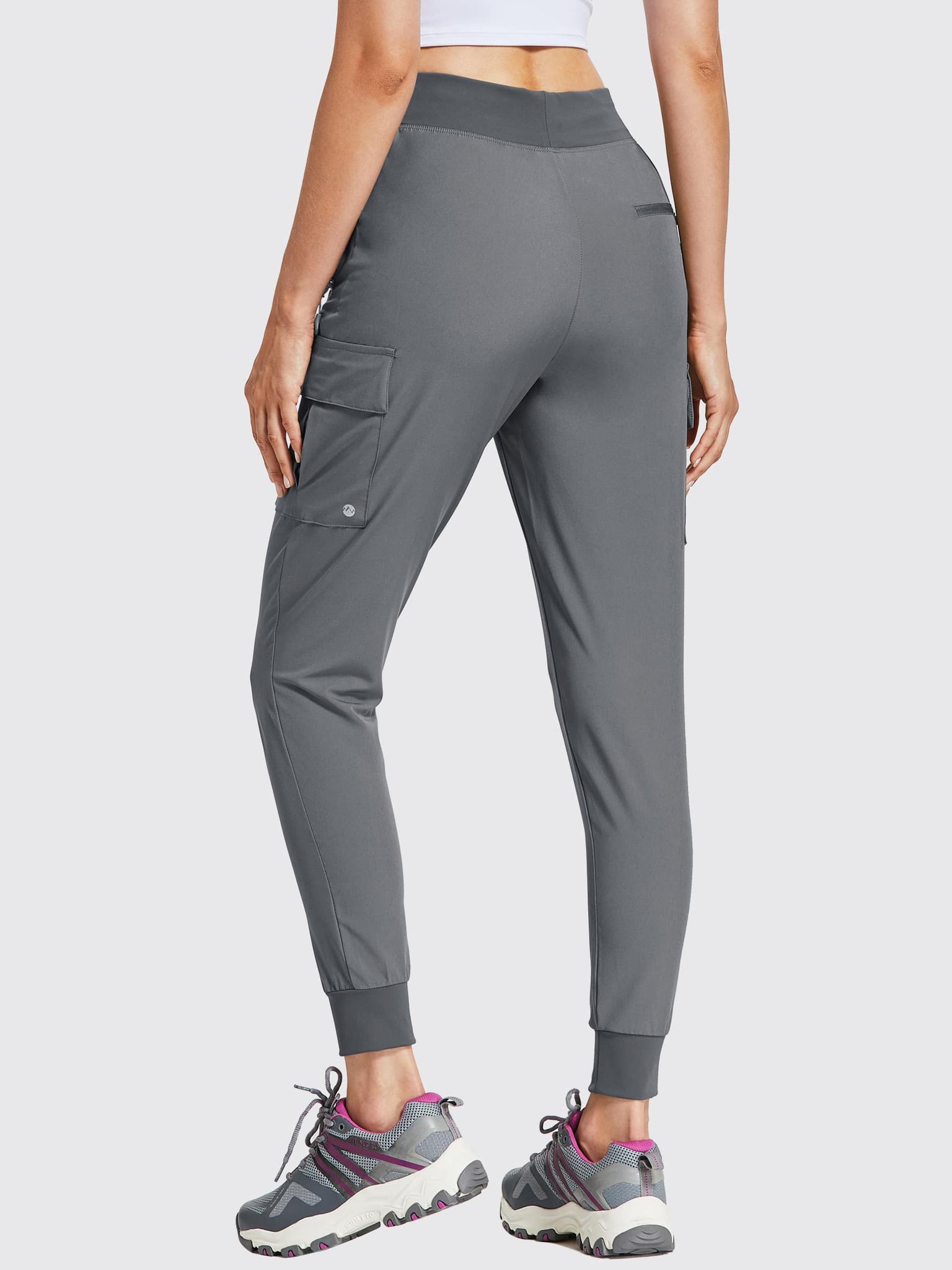 Women's Outdoor Trek Cargo Joggers_Gray_model4