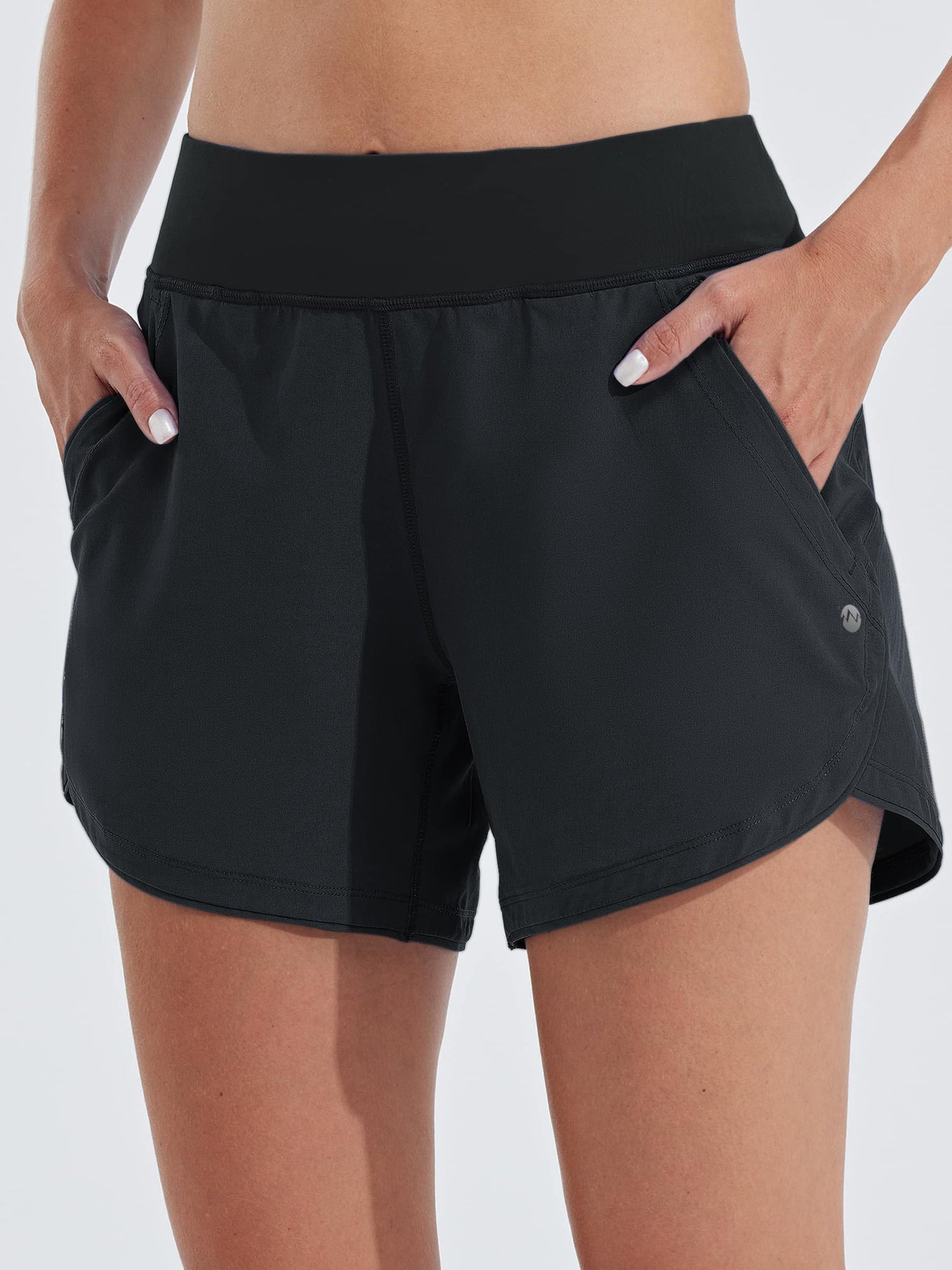 Willit Women's Swim Board Shorts 5 Inch_Black3