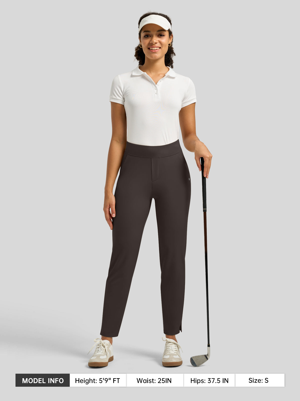 Willit Women's Ankle Stretch Golf Pants-25.5 Inch_coffee
