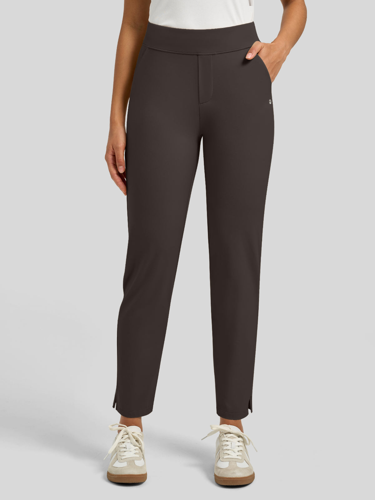 Willit Women's Ankle Stretch Golf Pants-25.5 Inch_coffee