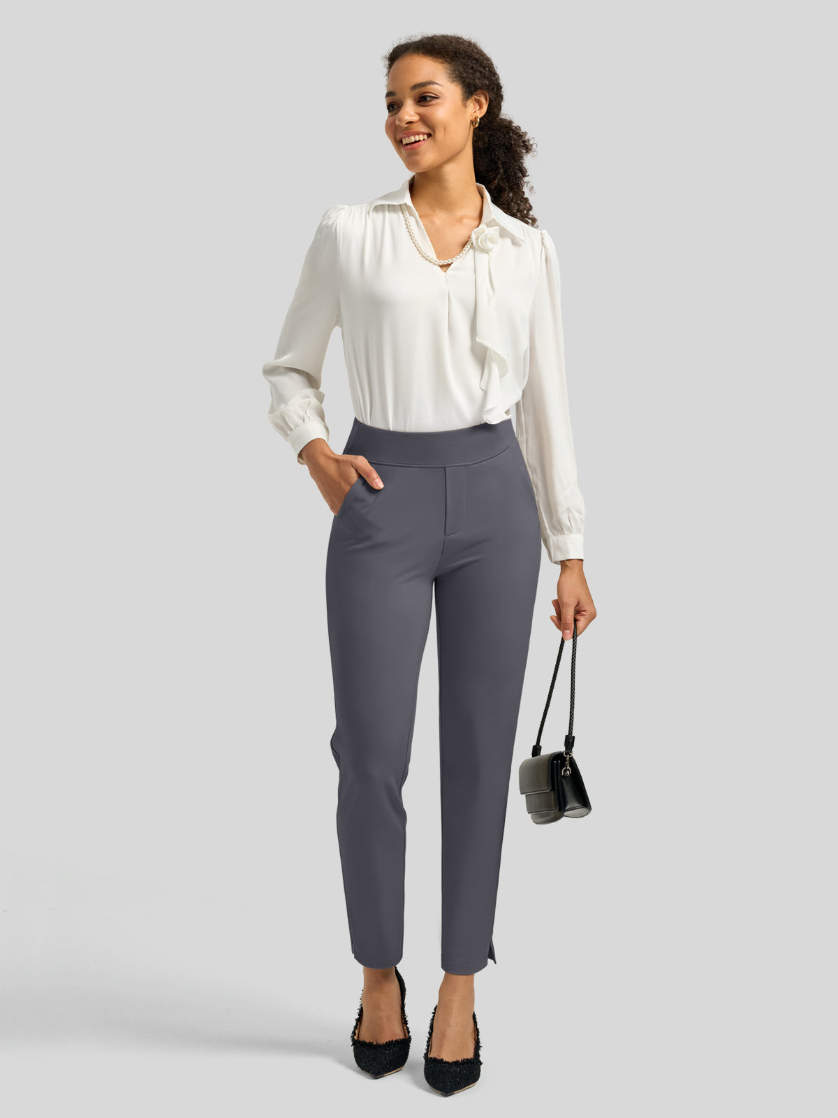 Willit Women's Ankle Stretch Golf Pants-25.5 Inch_deep gray