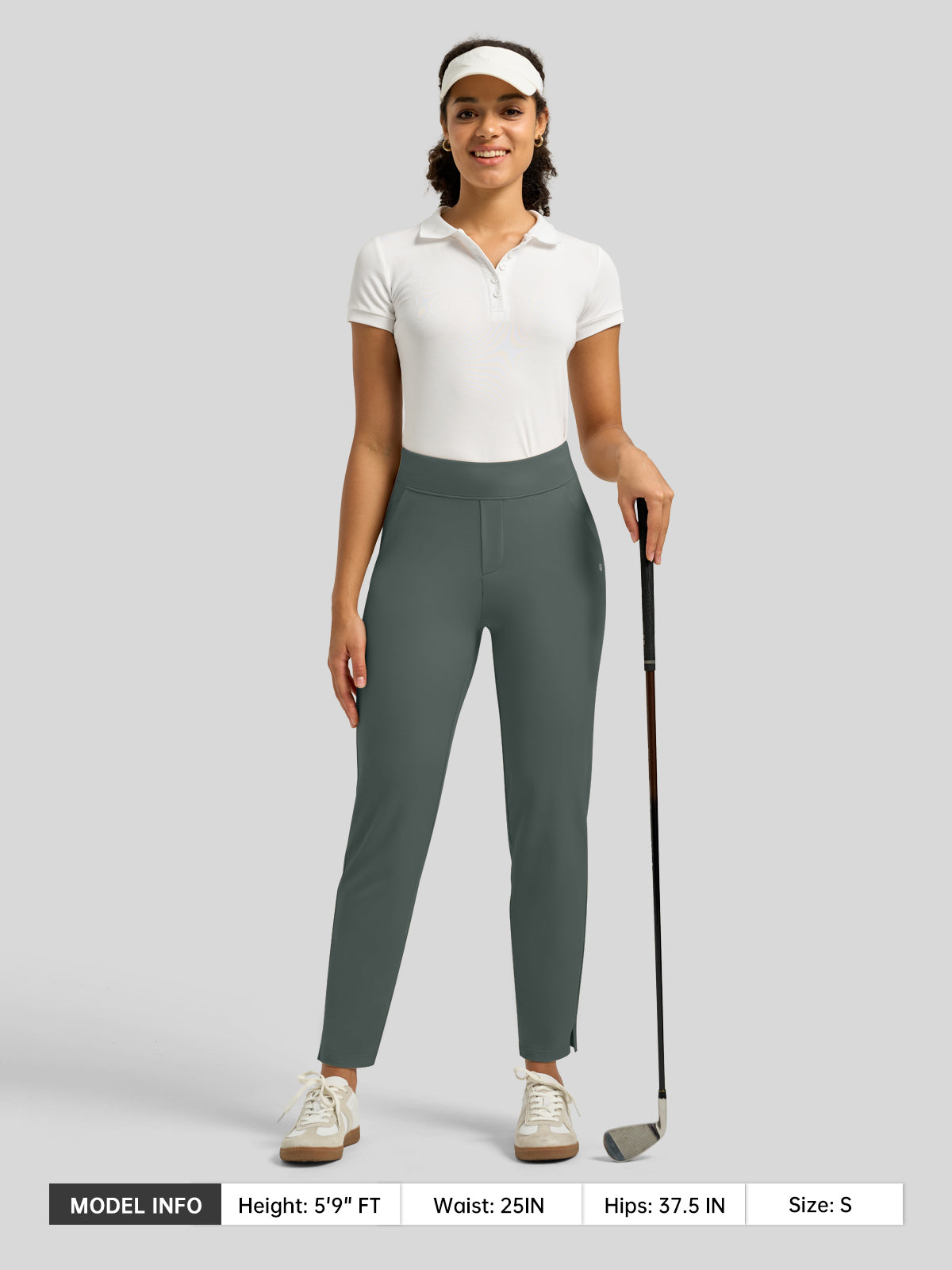 Willit Women's Ankle Stretch Golf Pants-25.5 Inch_fir green