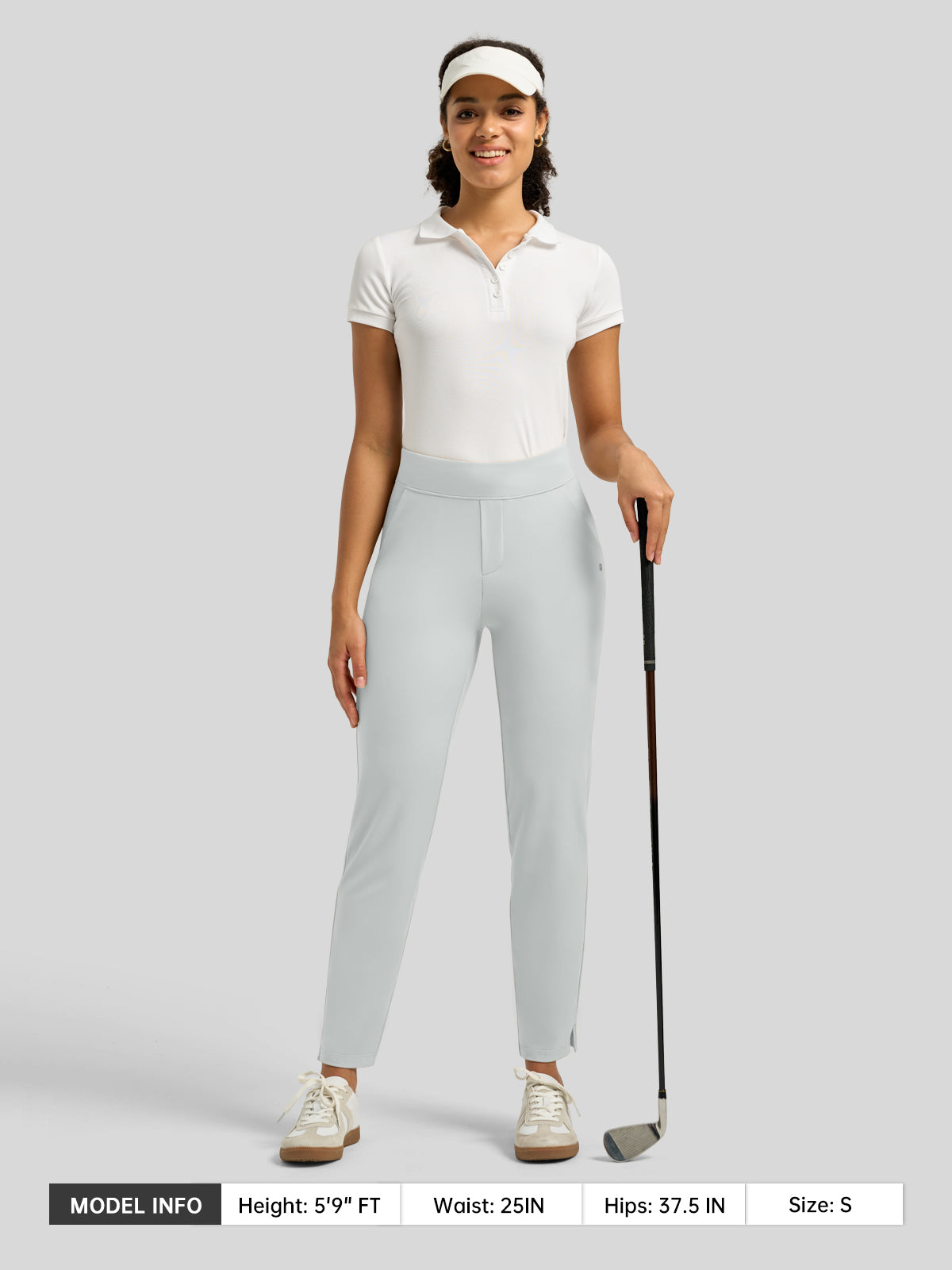 Willit Women's Ankle Stretch Golf Pants-25.5 Inch_light gray