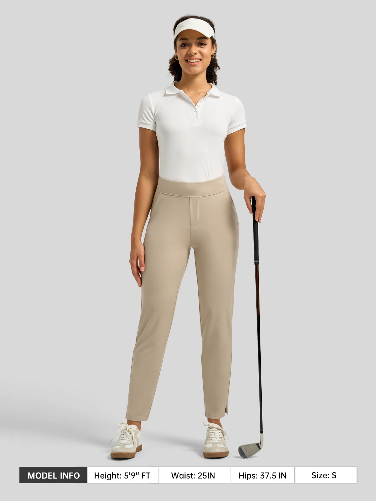 Willit Women's Ankle Stretch Golf Pants-25.5 Inch_light khaki