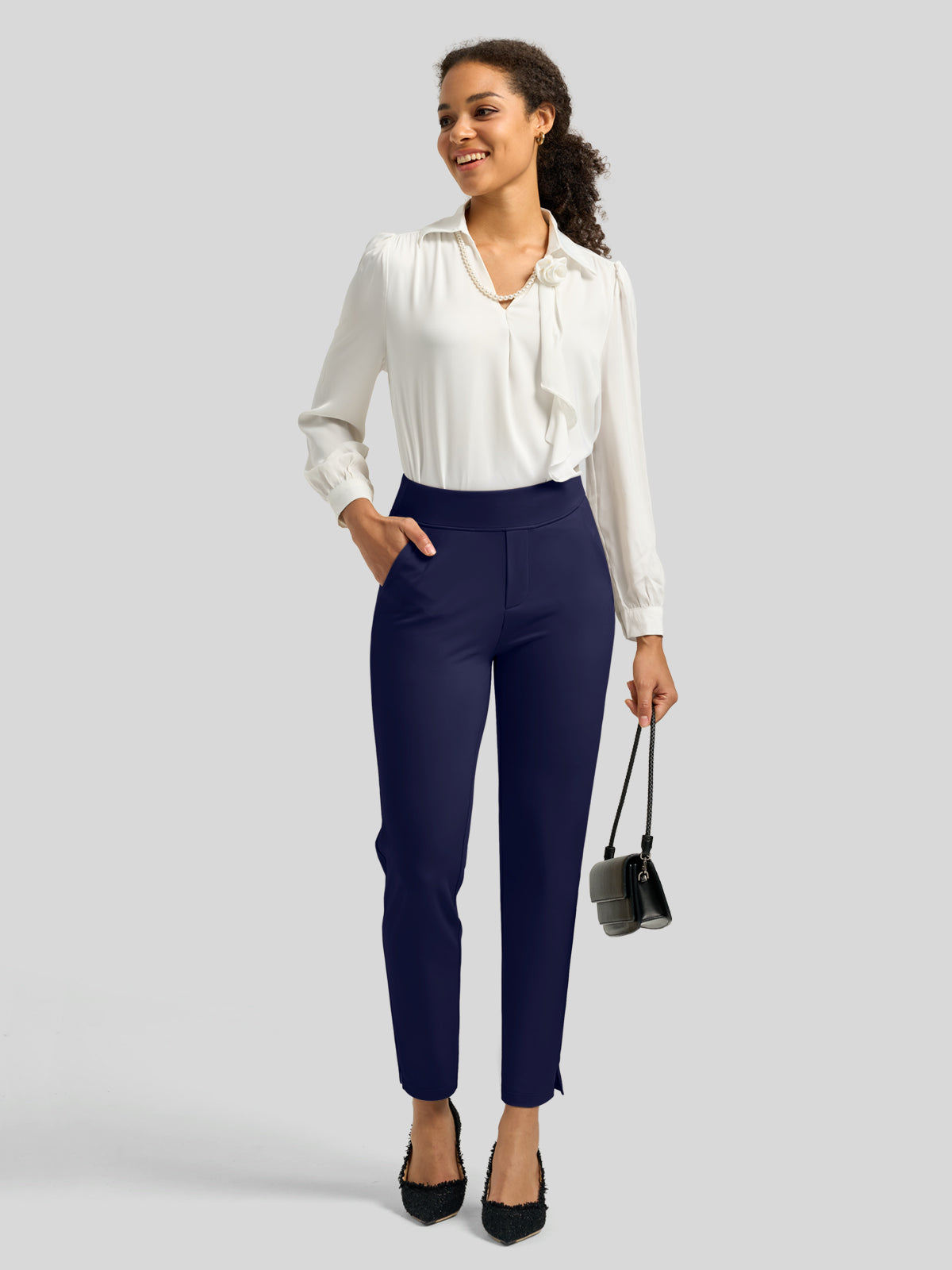 Willit Women's Ankle Stretch Golf Pants-27.5 Inch_navy