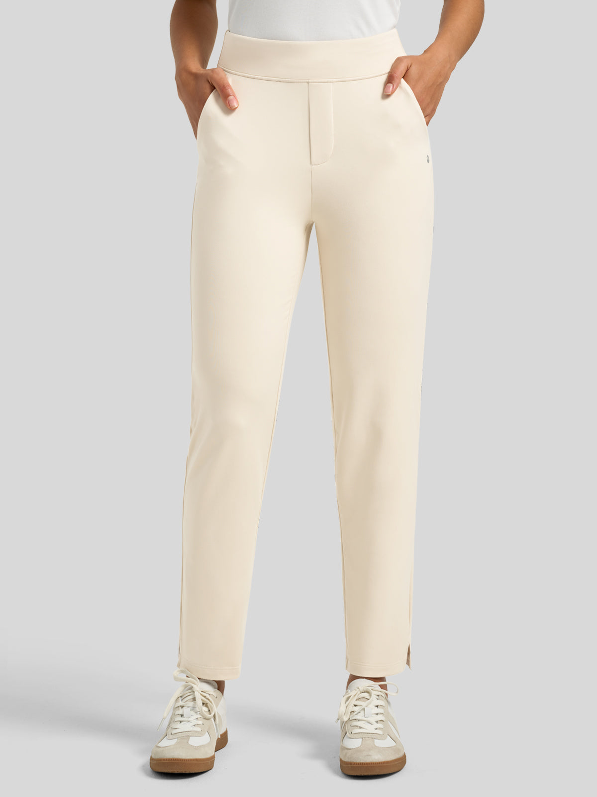 Willit Women's Ankle Stretch Golf Pants-25.5 Inch_off-white