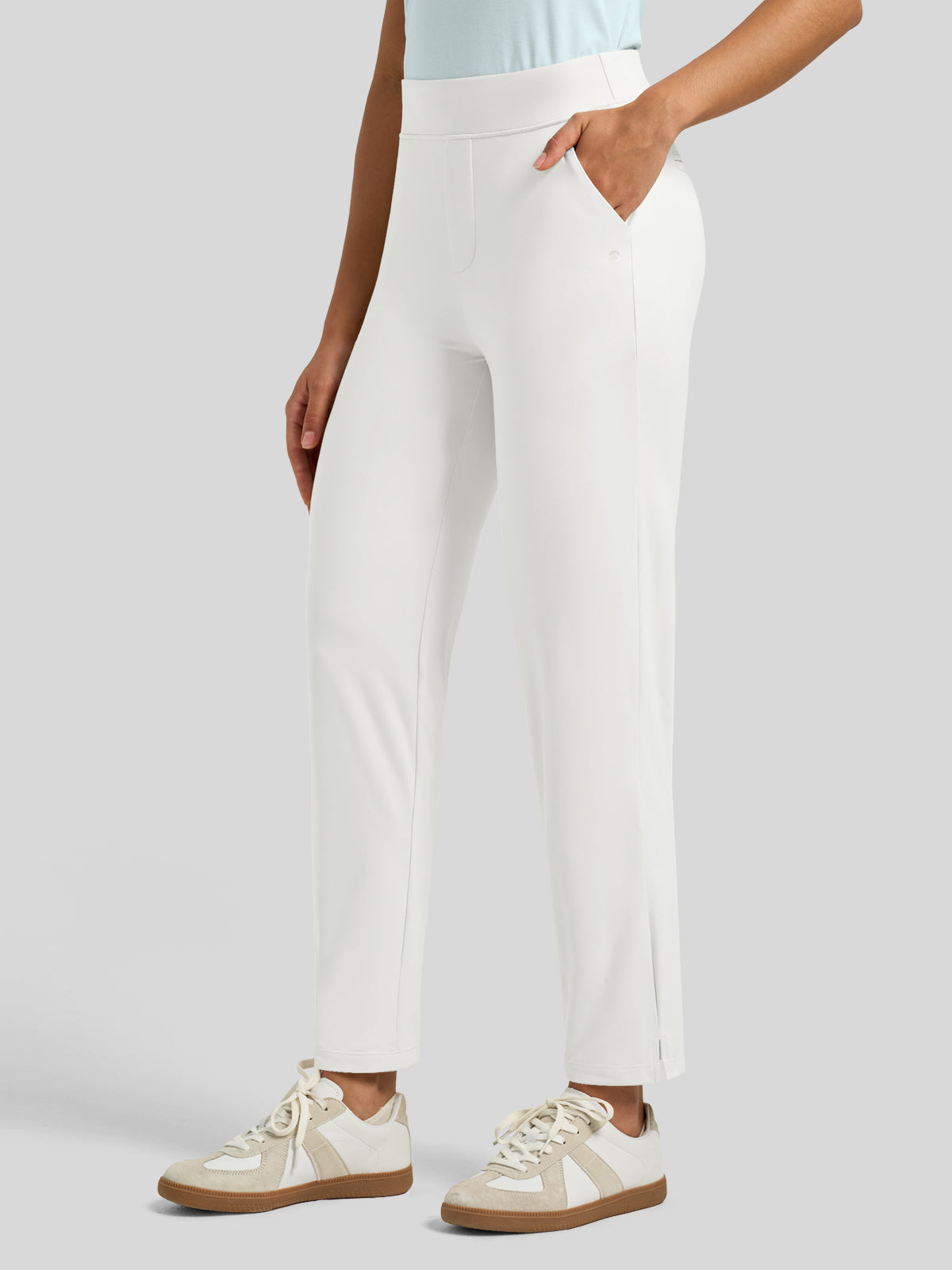 Willit Women's Ankle Stretch Golf Pants-25.5 Inch_white