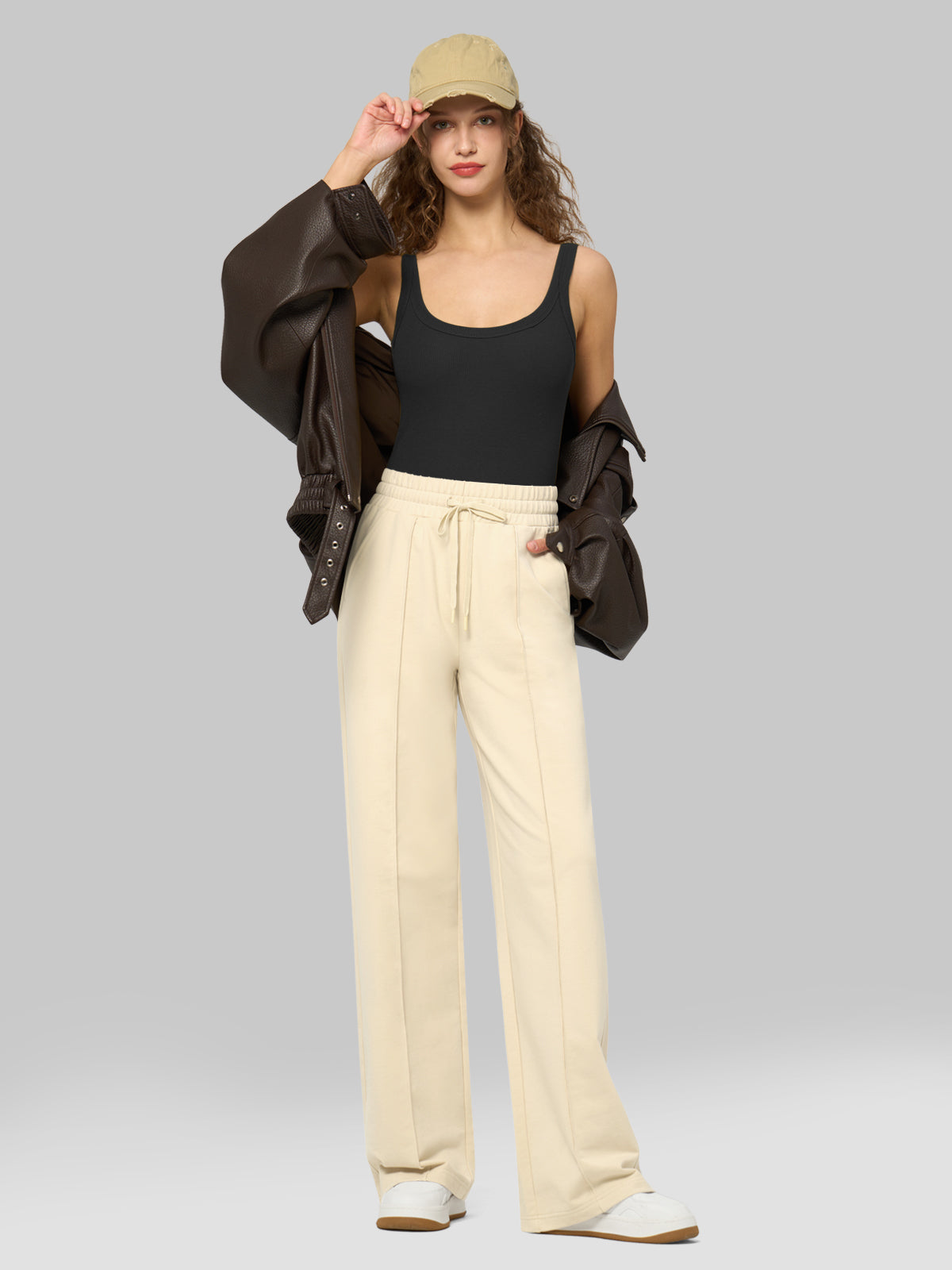 willit Women's Breeze Straight Leg Sweatpants in khaki_5