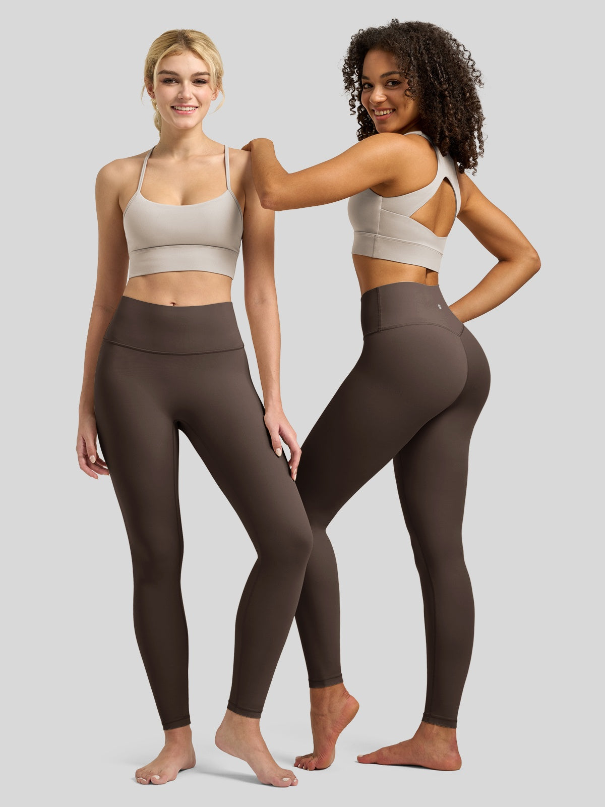 Willit Women's Butterflux High Rise Leggings 28 Inch in brown