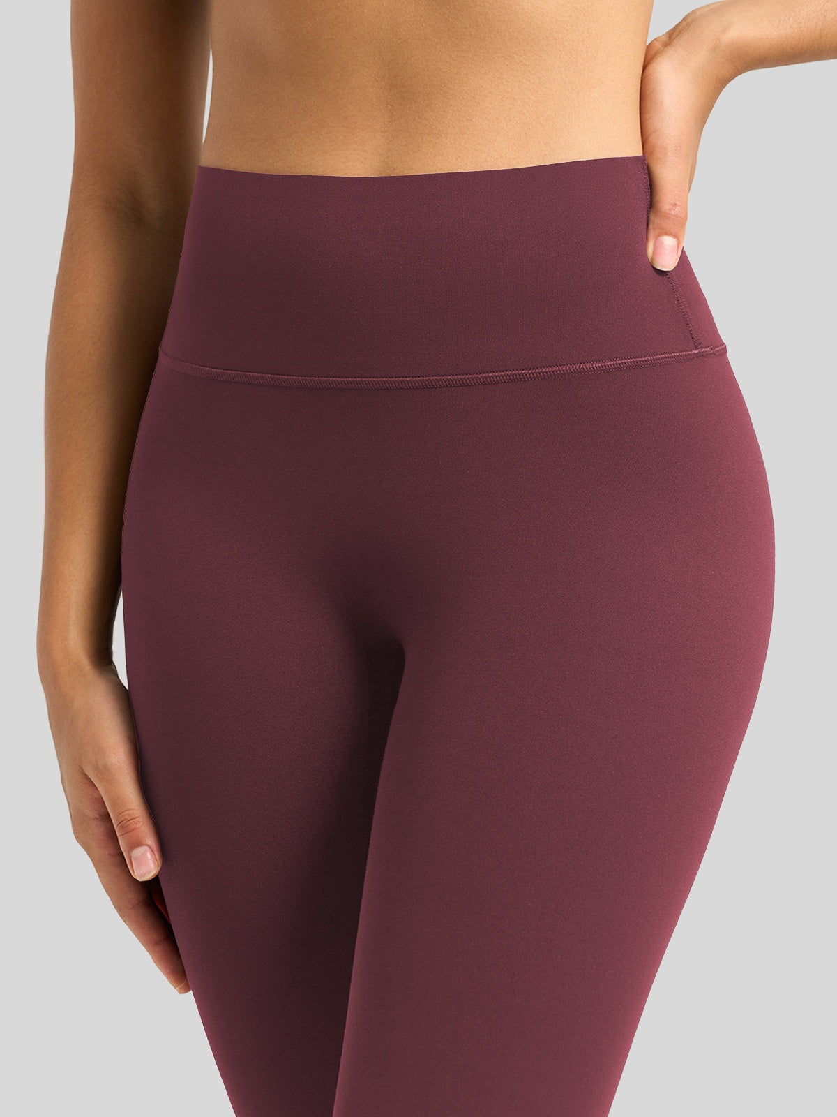 Willit Women's Butterflux High Rise Leggings 28 Inch in wine red