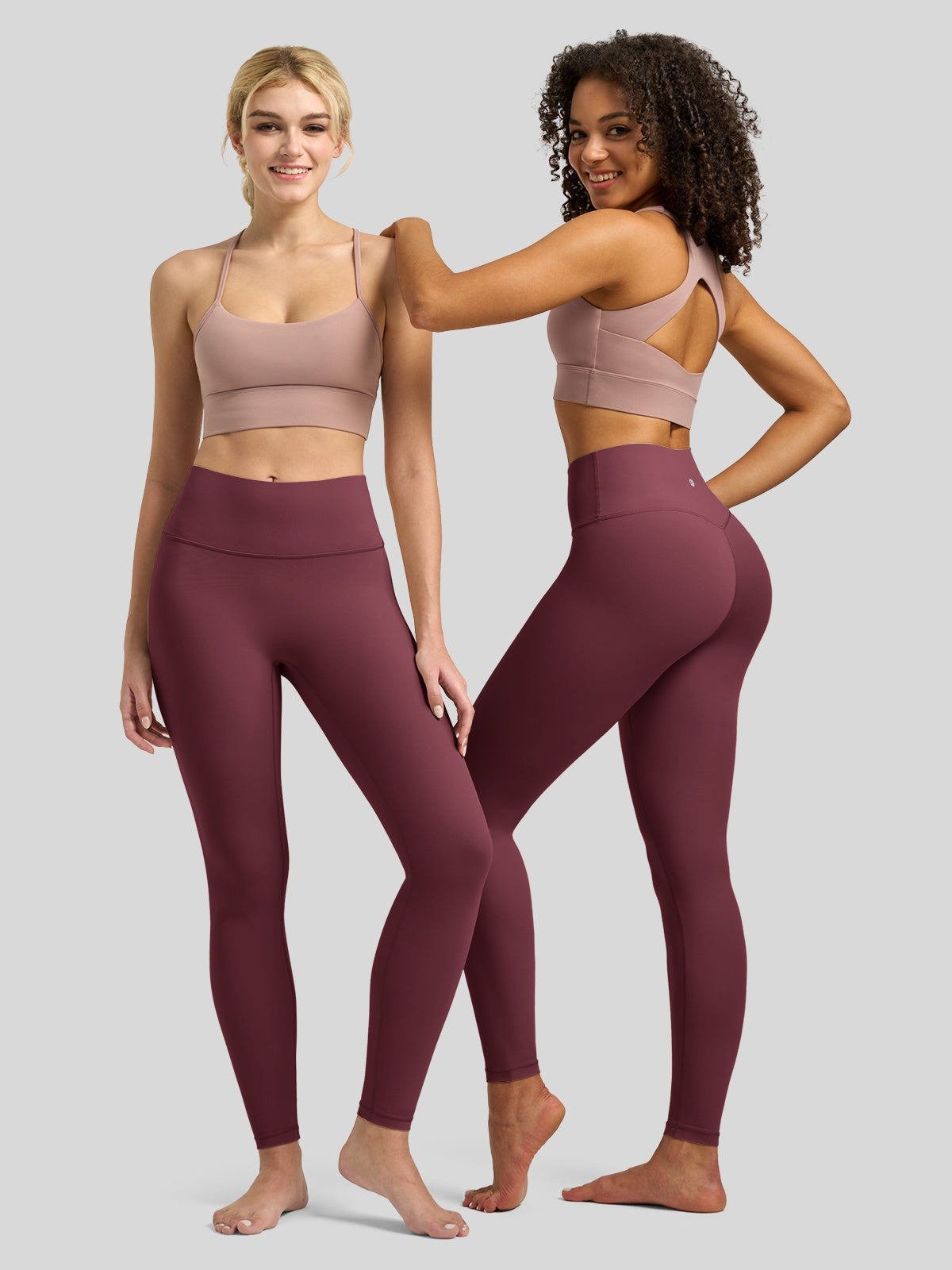 Willit Women's Butterflux High Rise Leggings 28 Inch in wine red