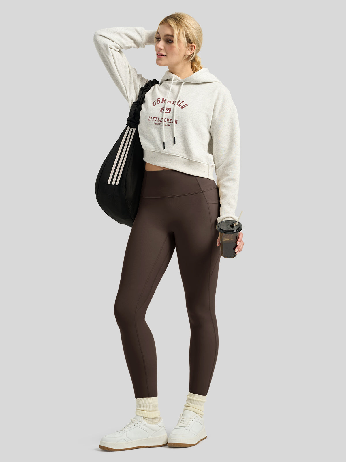 Willit Women's Butterflux Pocket Leggings-25 Inch in dusty in brown