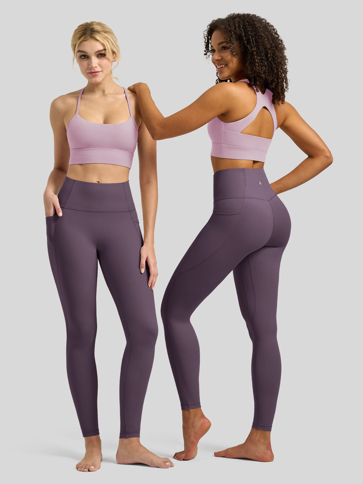 Willit Women's Butterflux Pocket Leggings-25 Inch in dusty in blue