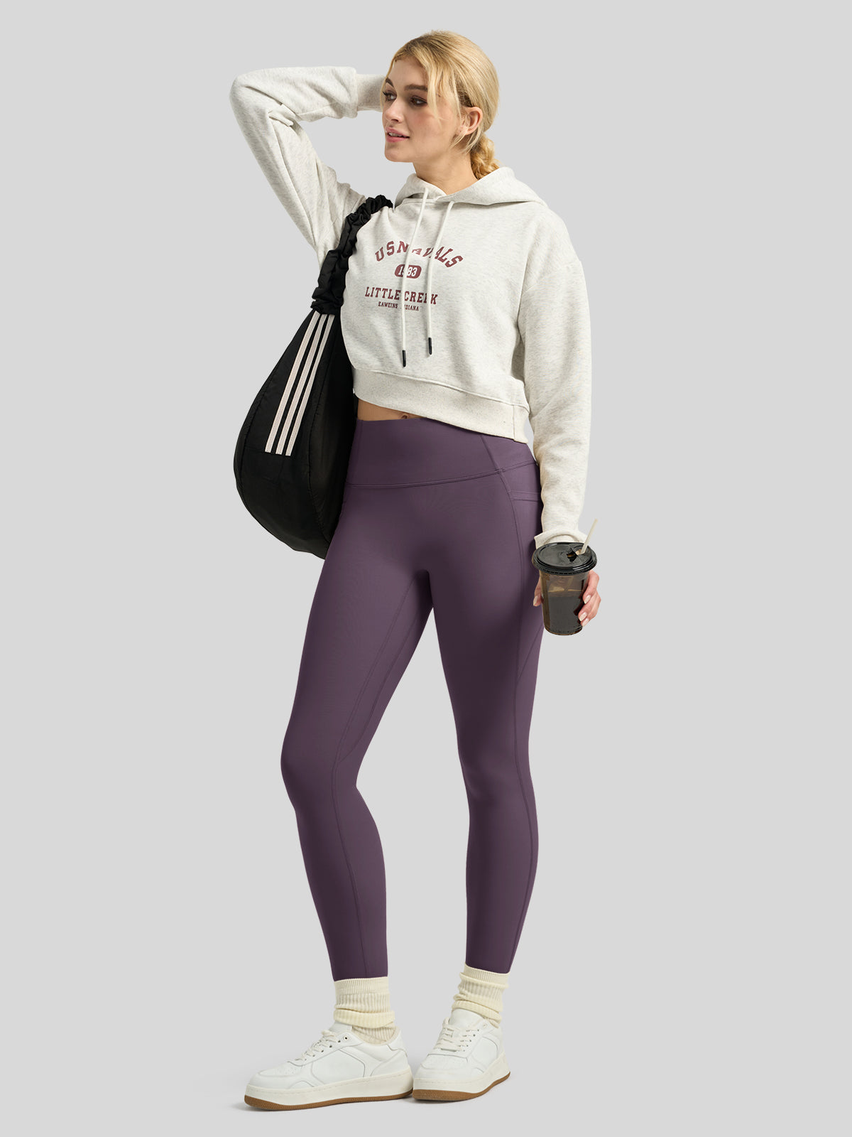 Willit Women's Butterflux Pocket Leggings-25 Inch in dusty in blue