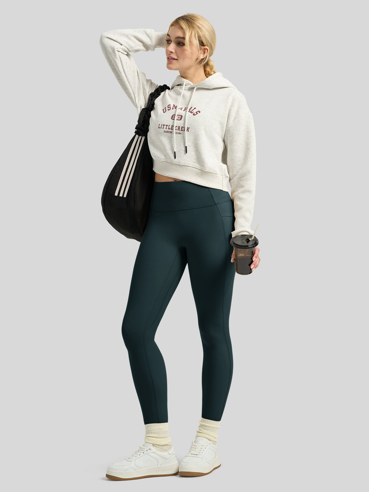 Willit Women's Butterflux Pocket Leggings-25 Inch in dusty in blue
