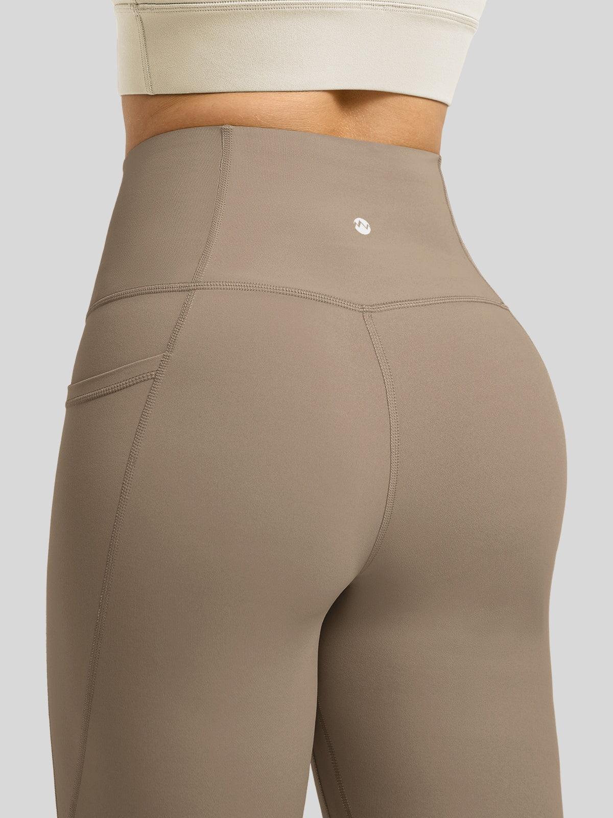 Willit Women's Butterflux Pocket Leggings-25 Inch in dusty in taupe