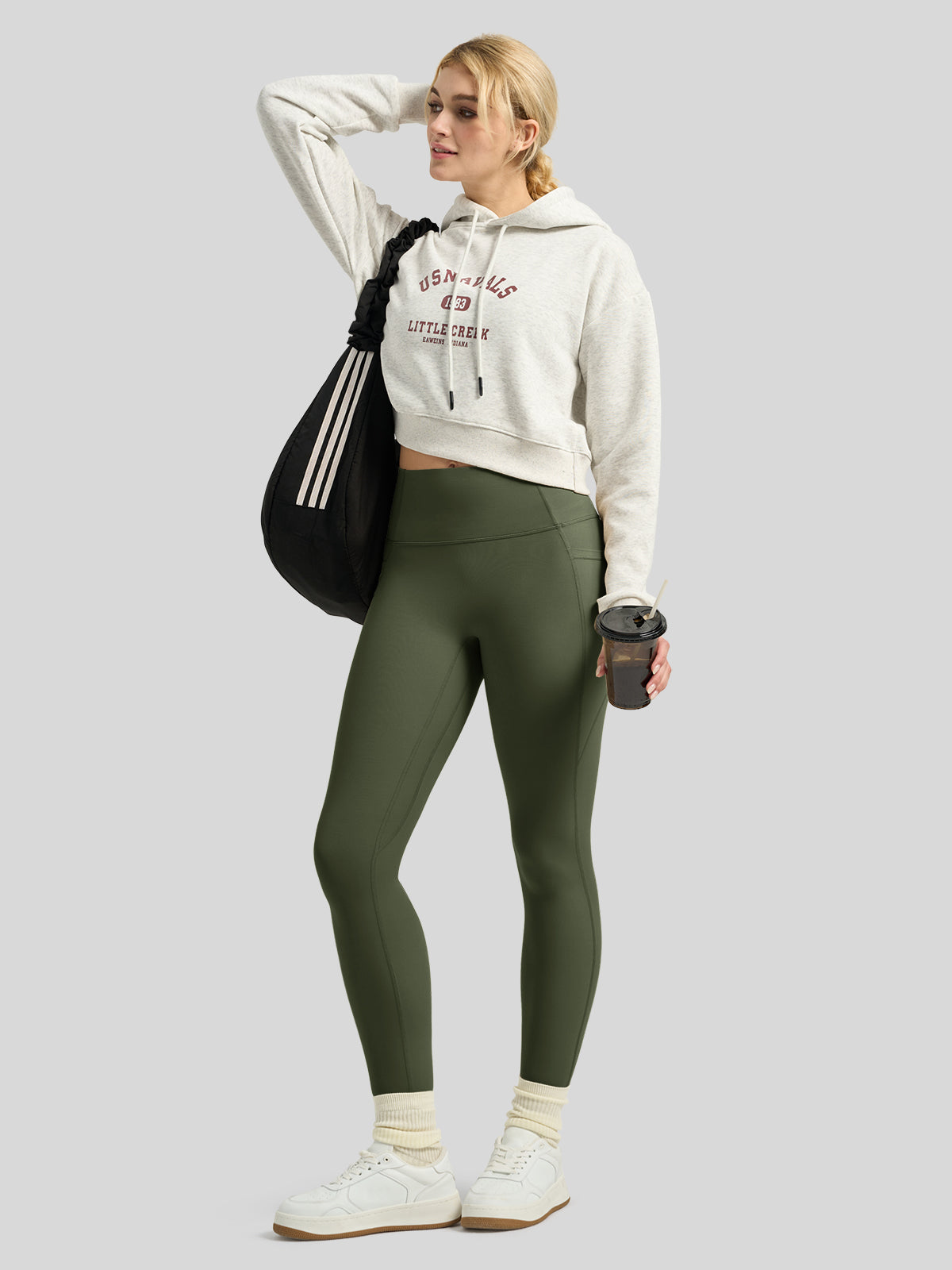Willit Women's Butterflux Pocket Leggings-25 Inch in dusty in green