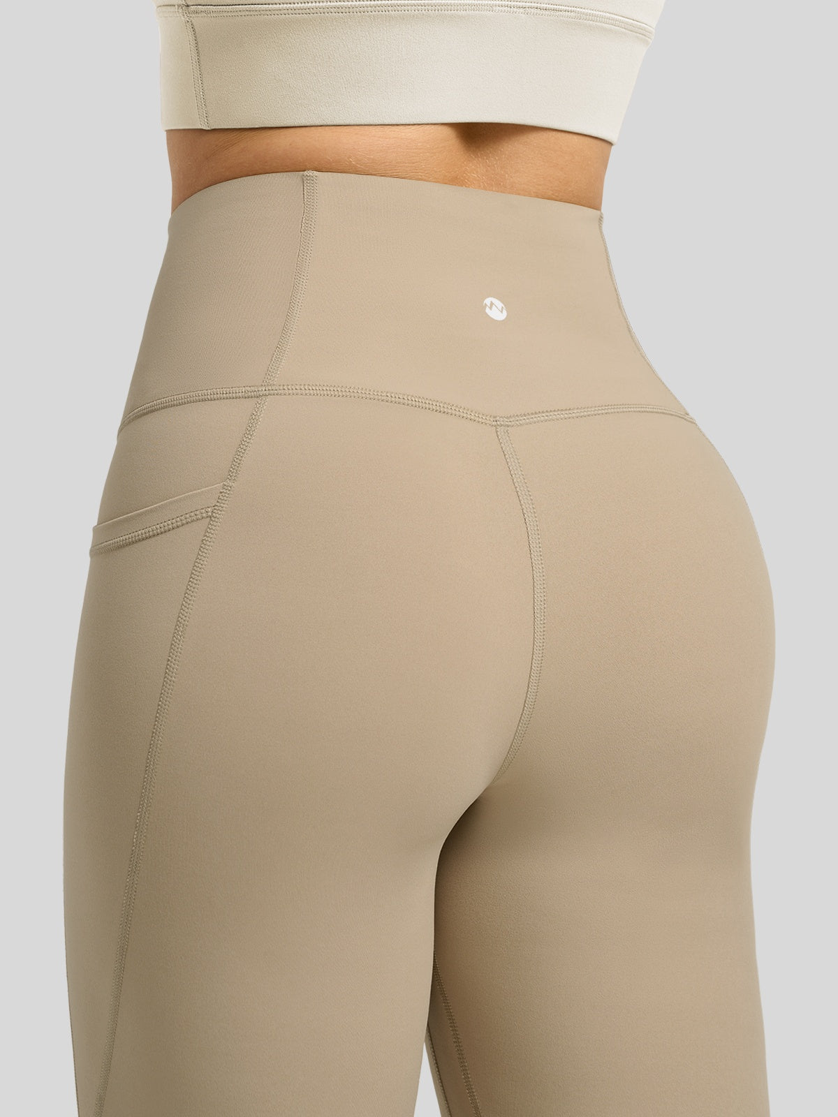 Willit Women's Butterflux Pocket Leggings-25 Inch in dusty in khaki