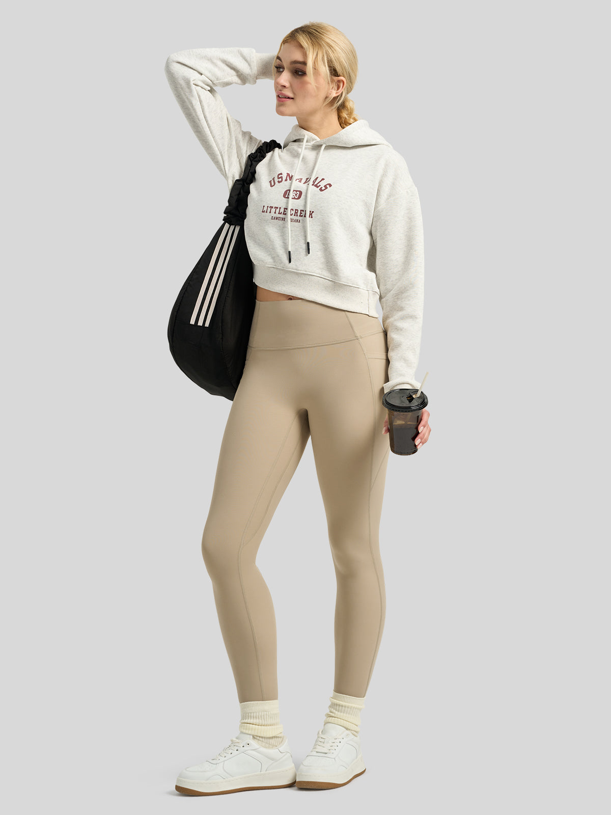Willit Women's Butterflux Pocket Leggings-25 Inch in khaki