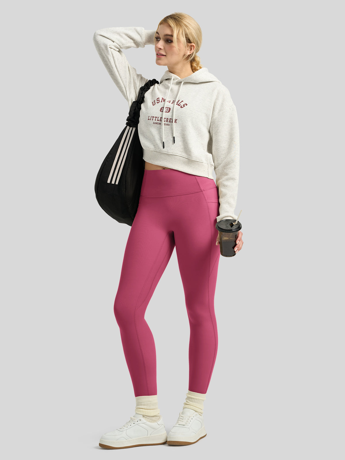 Willit Women's Butterflux Pocket Leggings-25 Inch in dusty in red