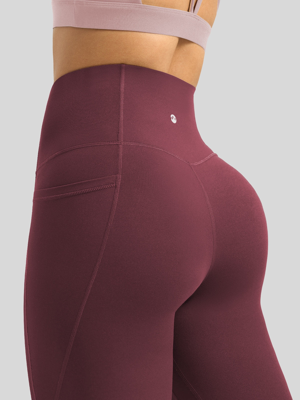 Willit Women's Butterflux Pocket Leggings-25 Inch in dusty in red