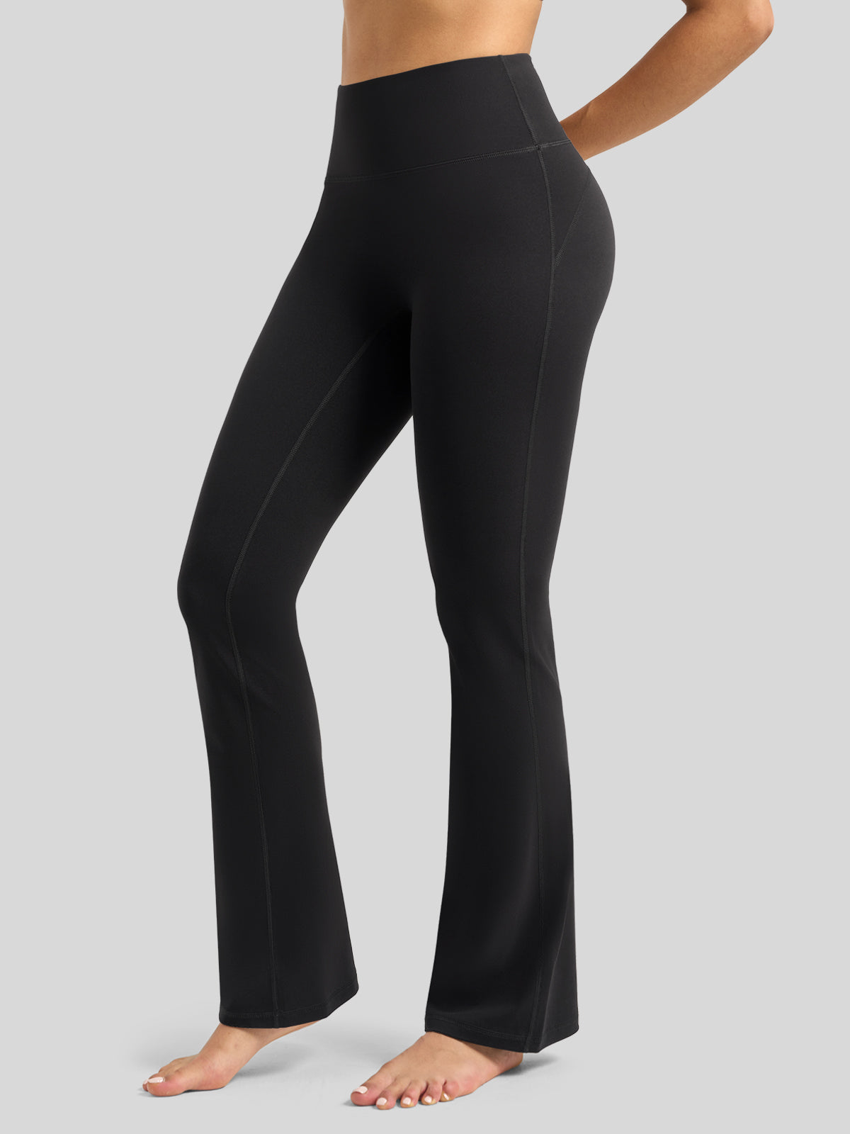 Willit Women's Butterflux Yoga Flare Leggings 30.5 Inch in black