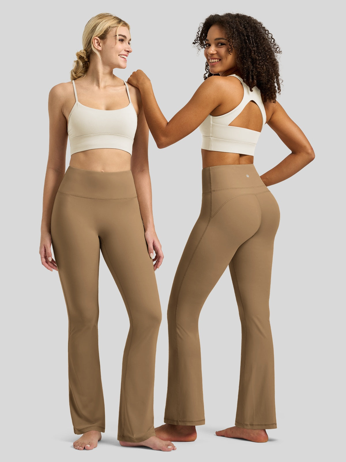 Willit Women's Butterflux Yoga Flare Leggings 30.5 Inch in brown