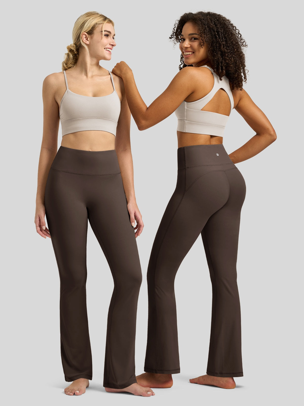 Willit Women's Butterflux Yoga Flare Leggings 29 Inch in brown