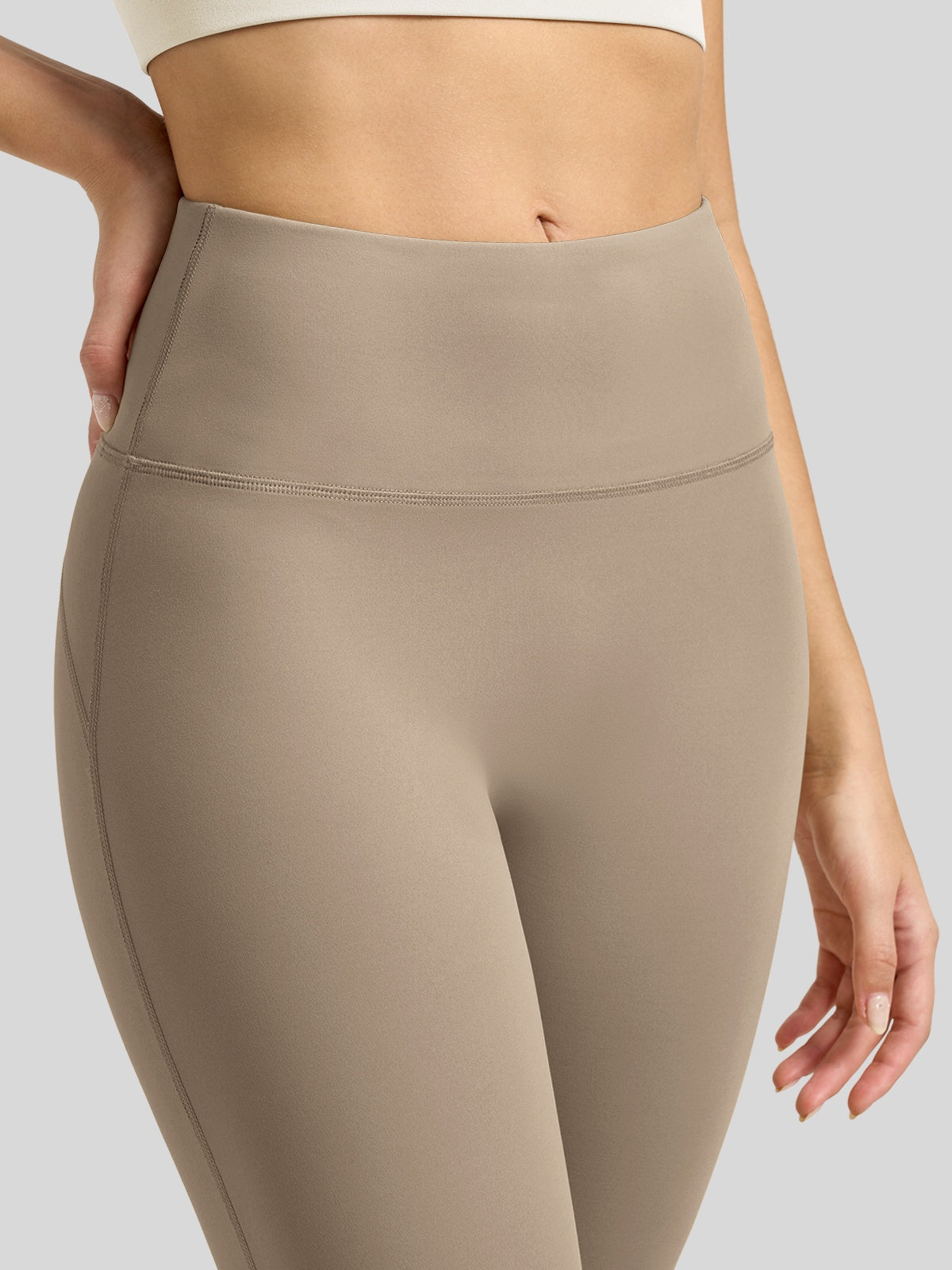 Willit Women's Butterflux Yoga Flare Leggings 29 Inch in taupe