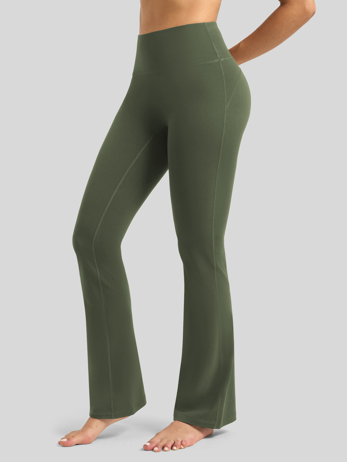 Willit Women's Butterflux Yoga Flare Leggings 30.5 Inch in green