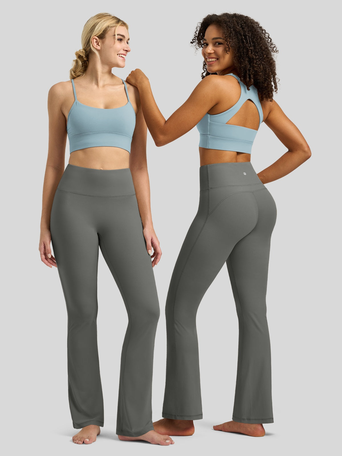 Willit Women's Butterflux Yoga Flare Leggings 30.5 Inch in gray
