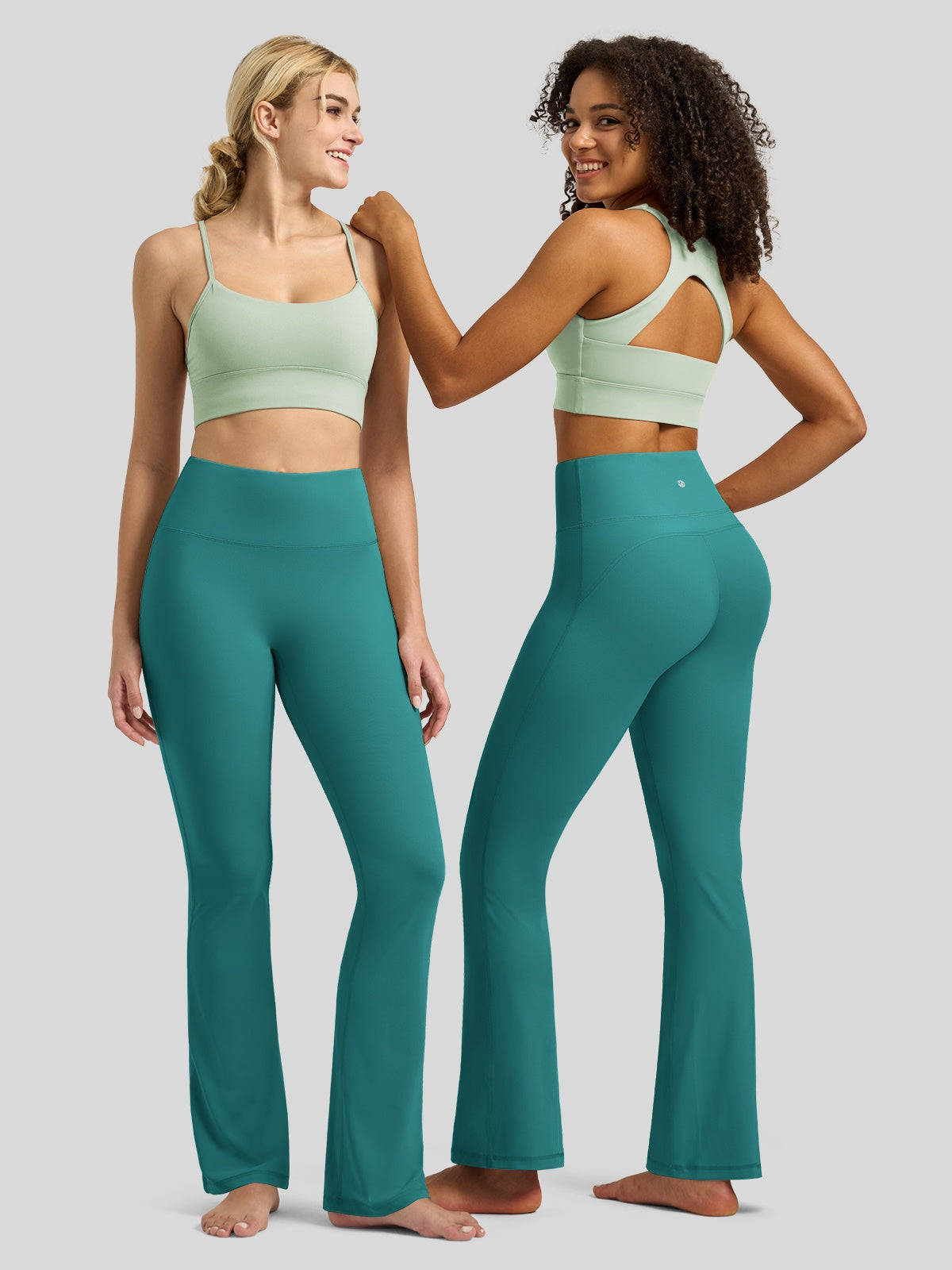 Willit Women's Butterflux Yoga Flare Leggings 30.5 Inch in green