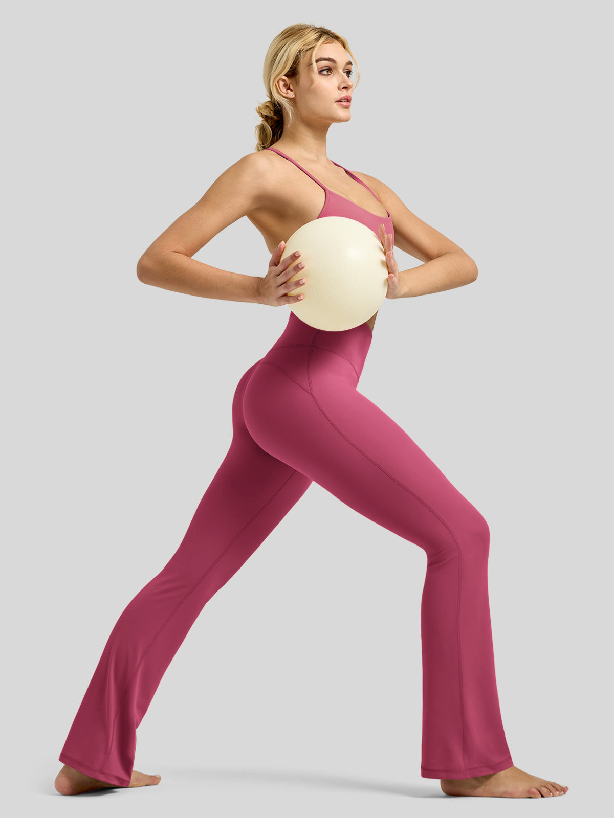 Willit Women's Butterflux Yoga Flare Leggings 30.5 Inch in red
