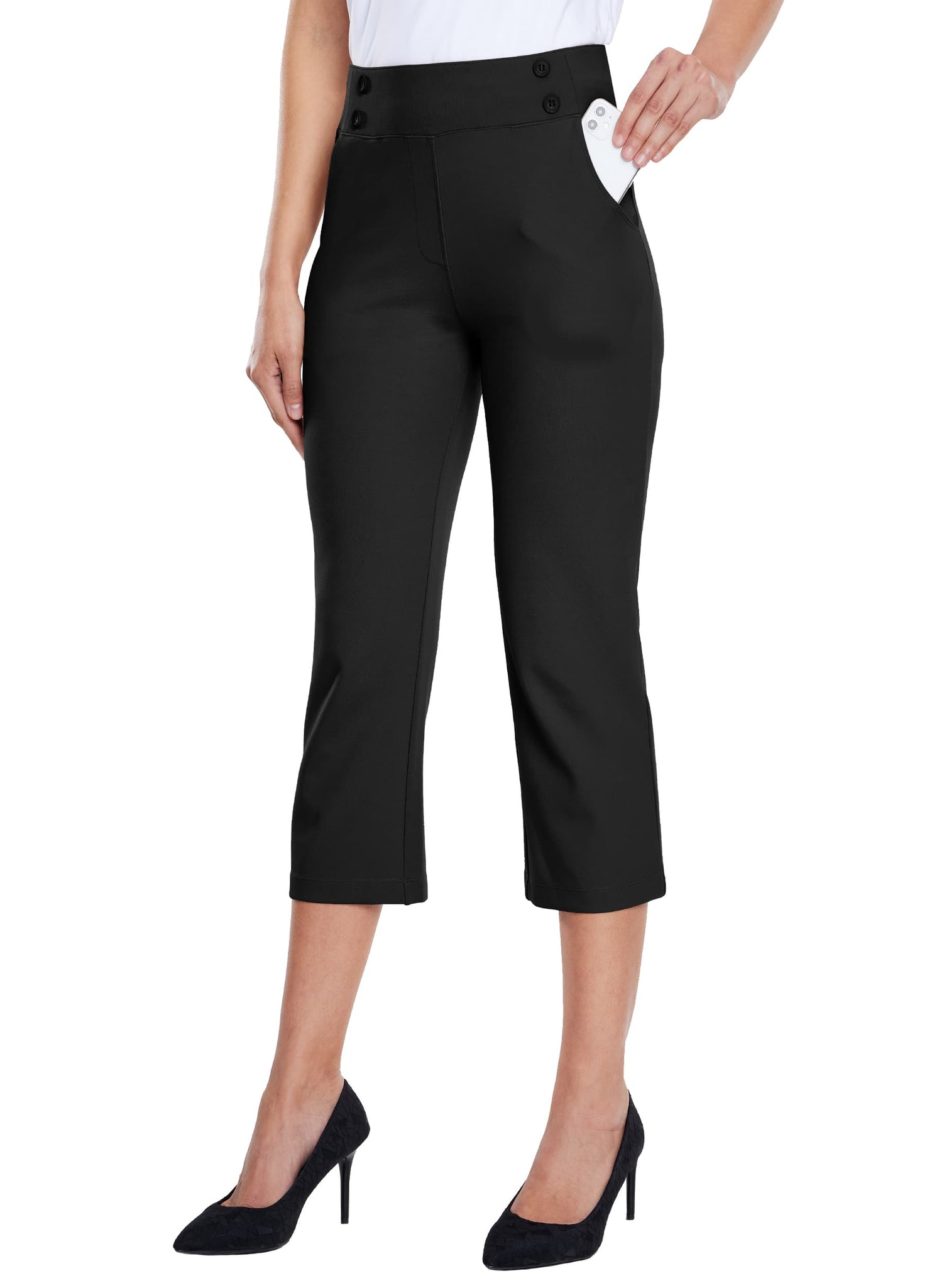 Women's Button Pull On Capris