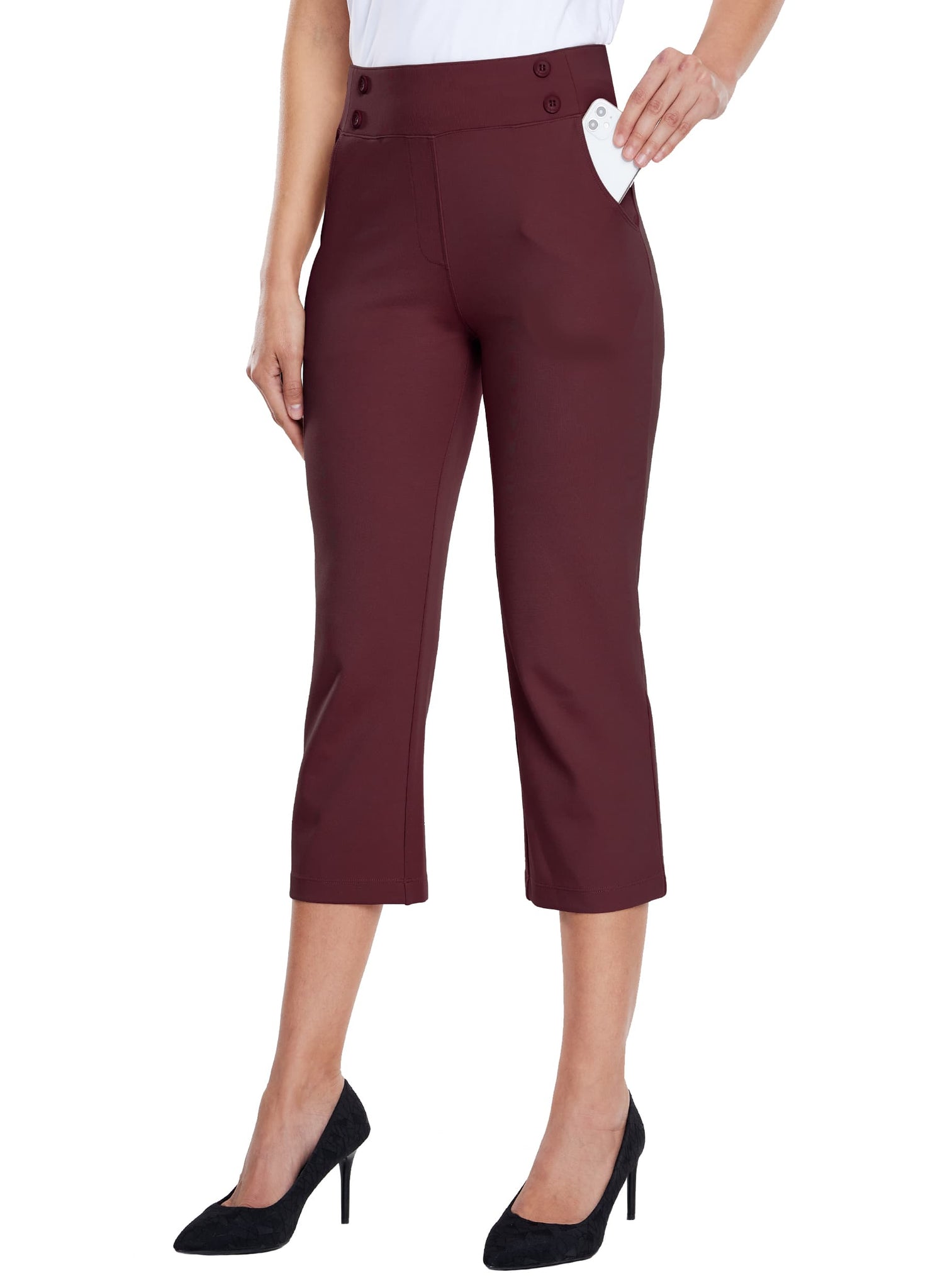 Women's Button Pull On Capris