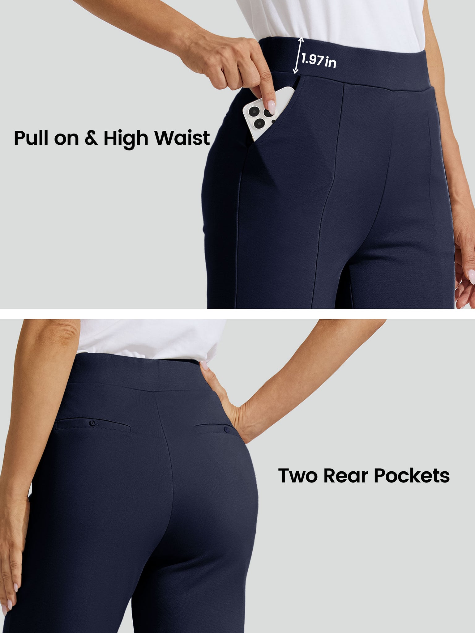 Women's Stretch Capri Wide-Leg Dress Pants_Navy_model4