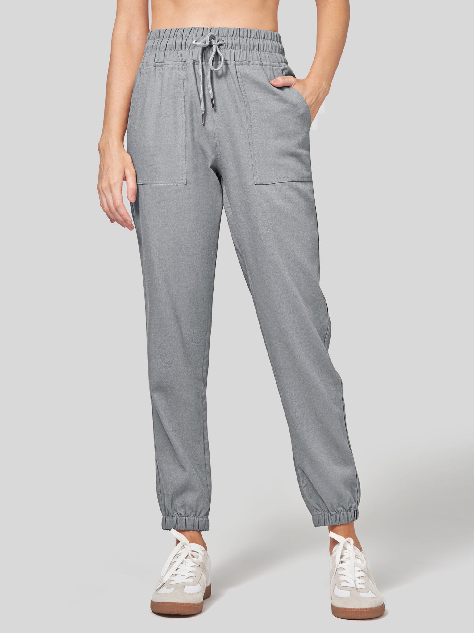 Women's Casual Cotton Linen Joggers 28 Inch