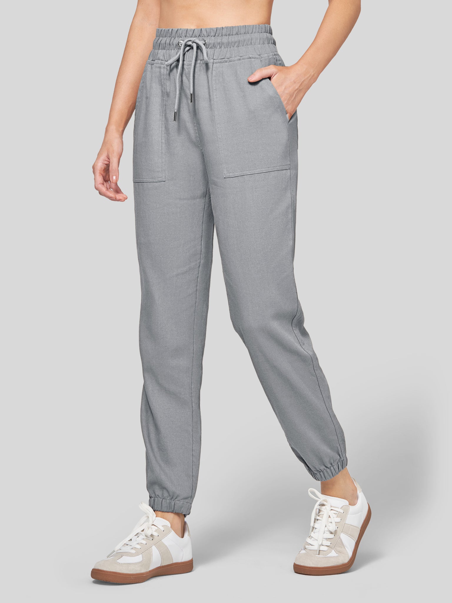 Women's Casual Cotton Linen Joggers 28 Inch