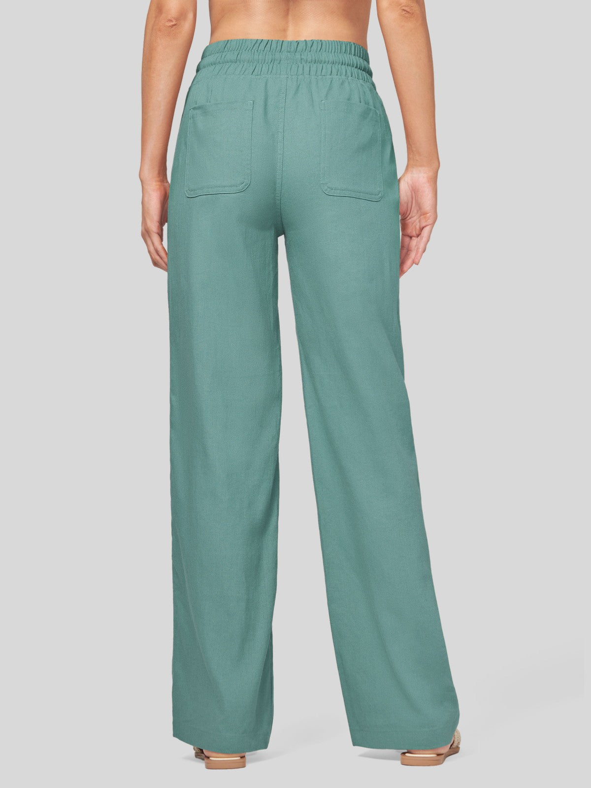 Women's Cotton Linen Wide Leg Pants 31 Inch