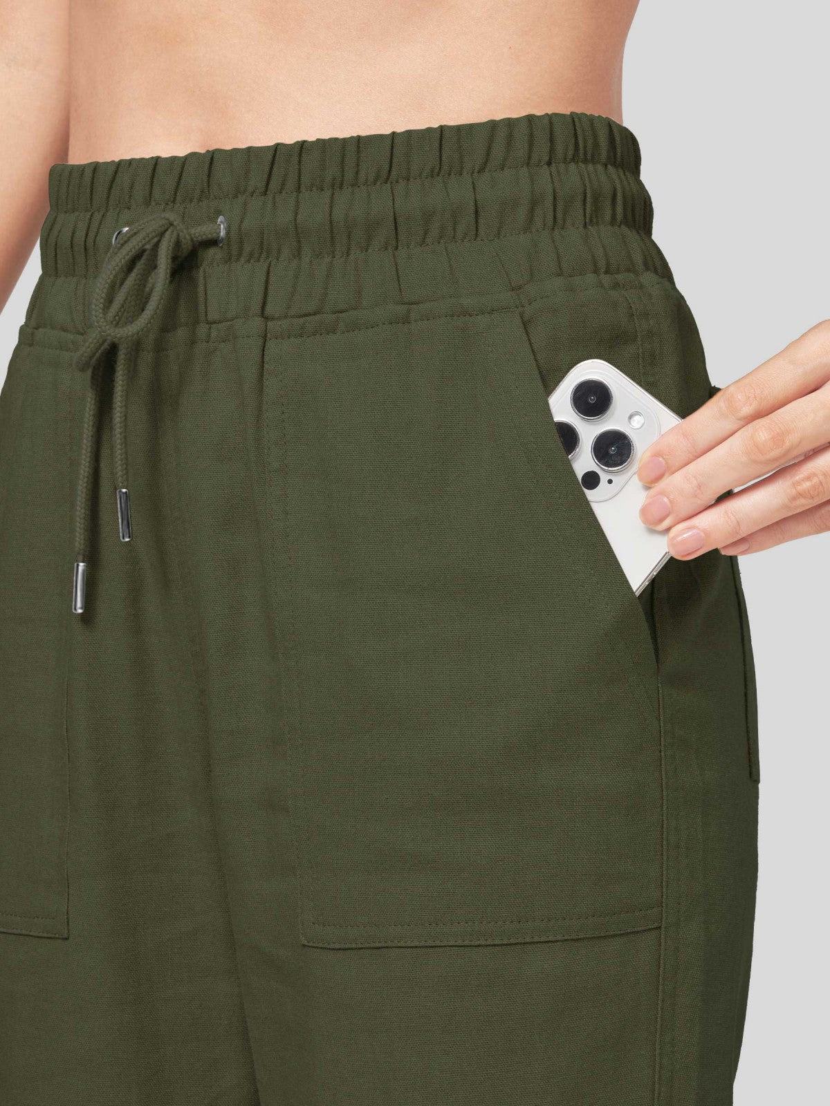 Women's Cotton Linen Wide Leg Pants 29 Inch