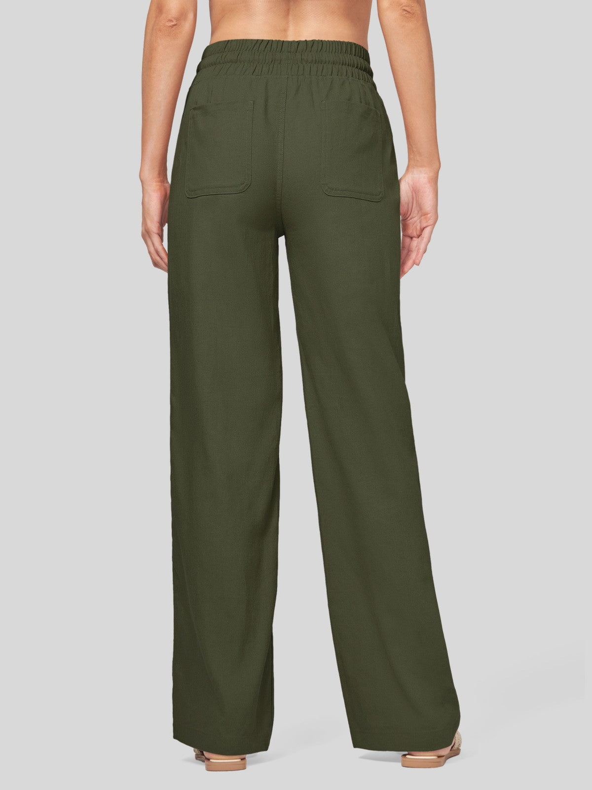 Women's Cotton Linen Wide Leg Pants 31 Inch