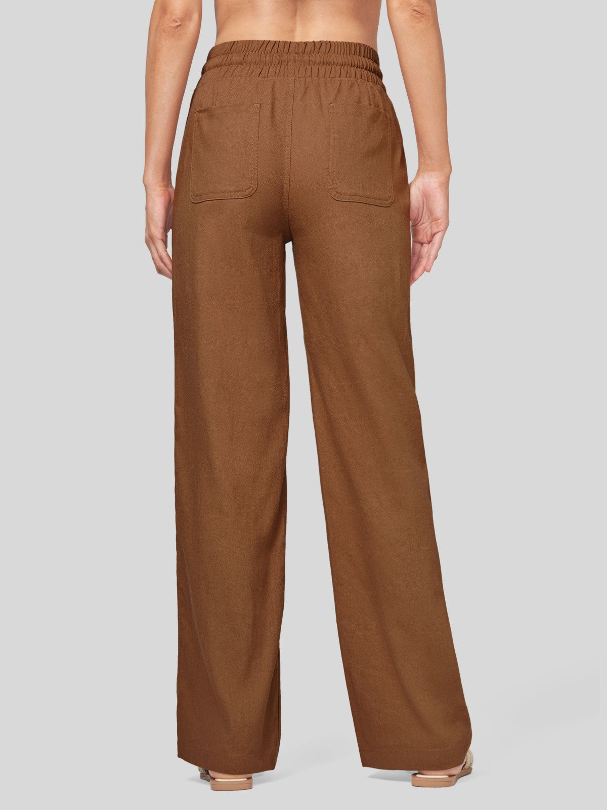 Women's Cotton Linen Wide Leg Pants 31 Inch