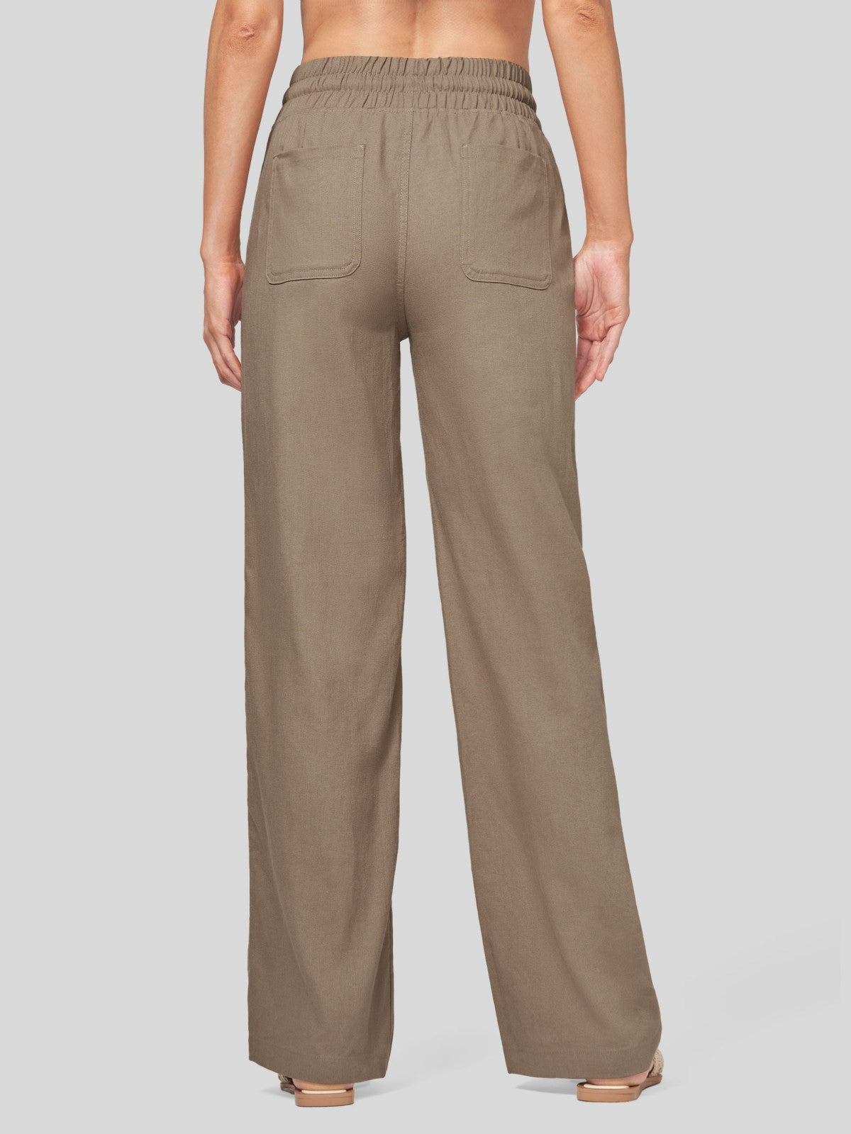 Women's Cotton Linen Wide Leg Pants 31 Inch