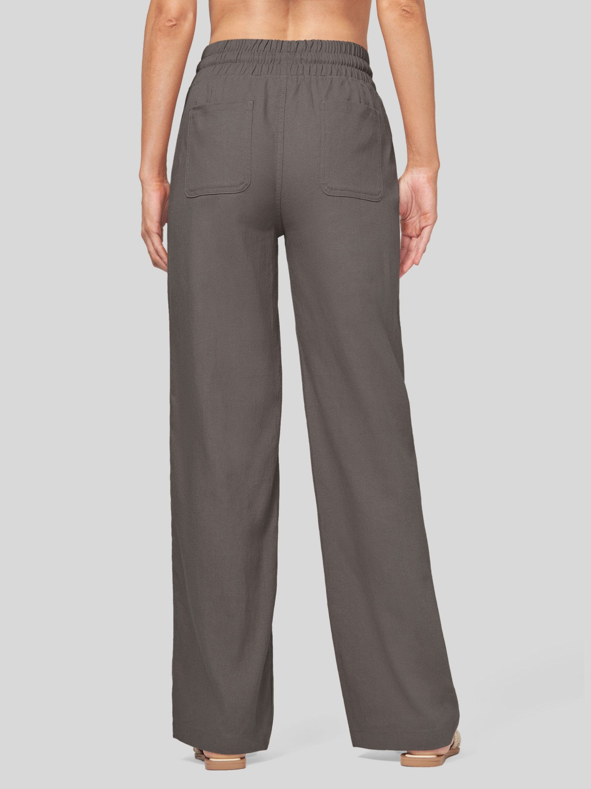 Women's Cotton Linen Wide Leg Pants 31 Inch